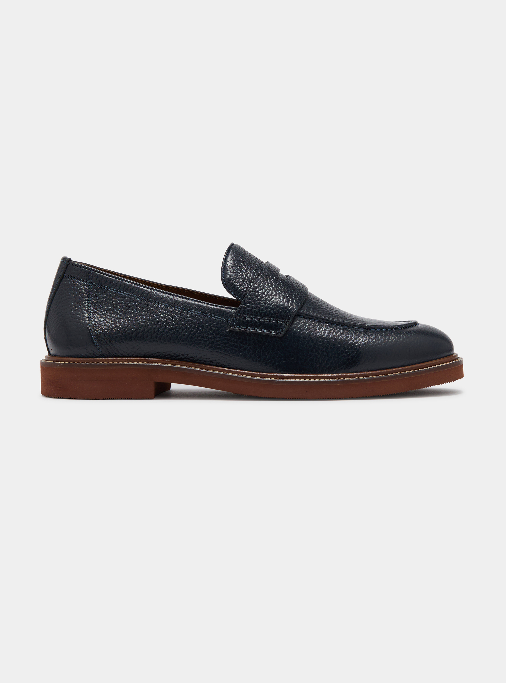 Soft leather loafers, NAVY BLUE
