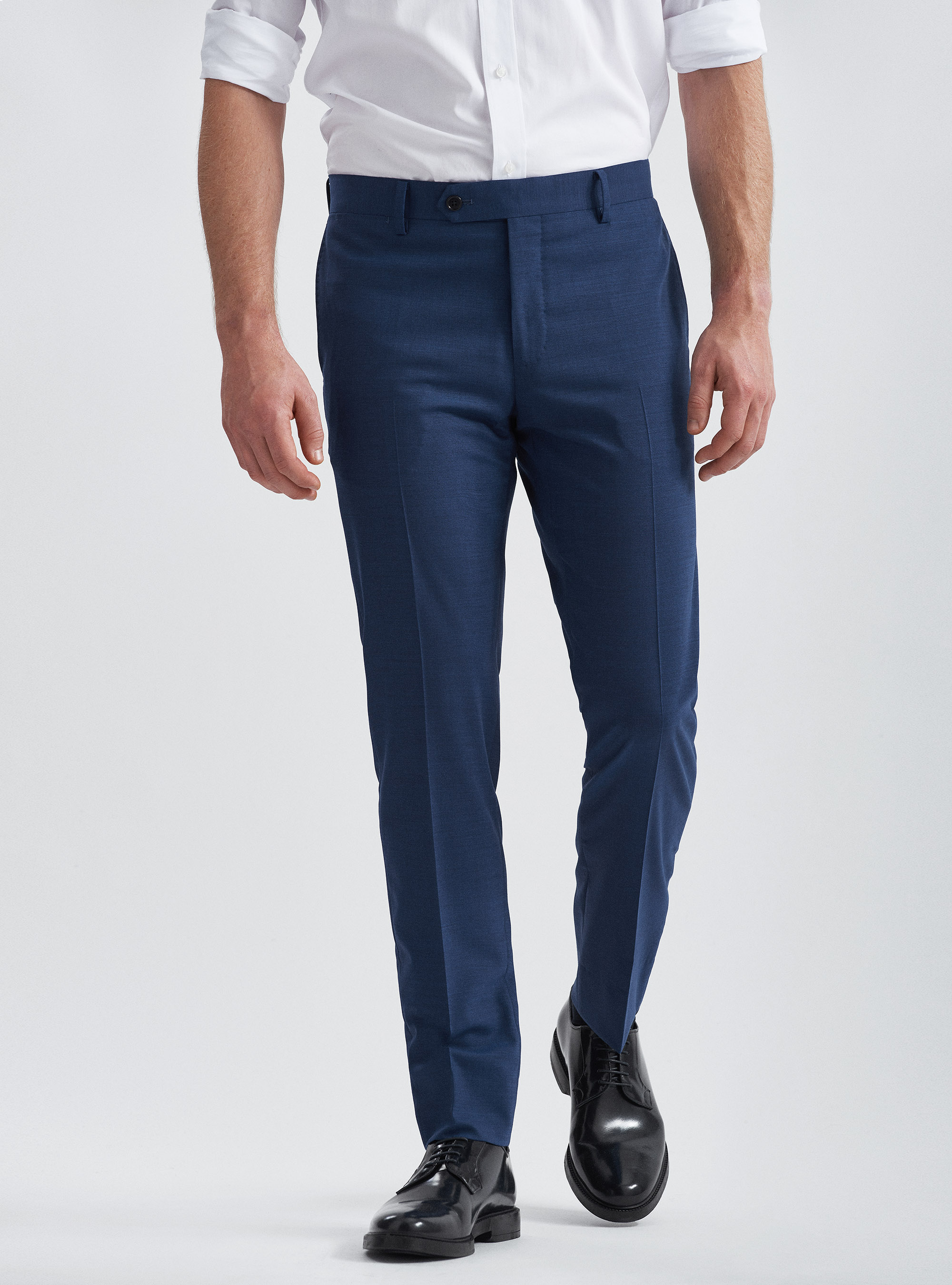 Pantaloni per abito in fresco lana, INCHIOSTRO