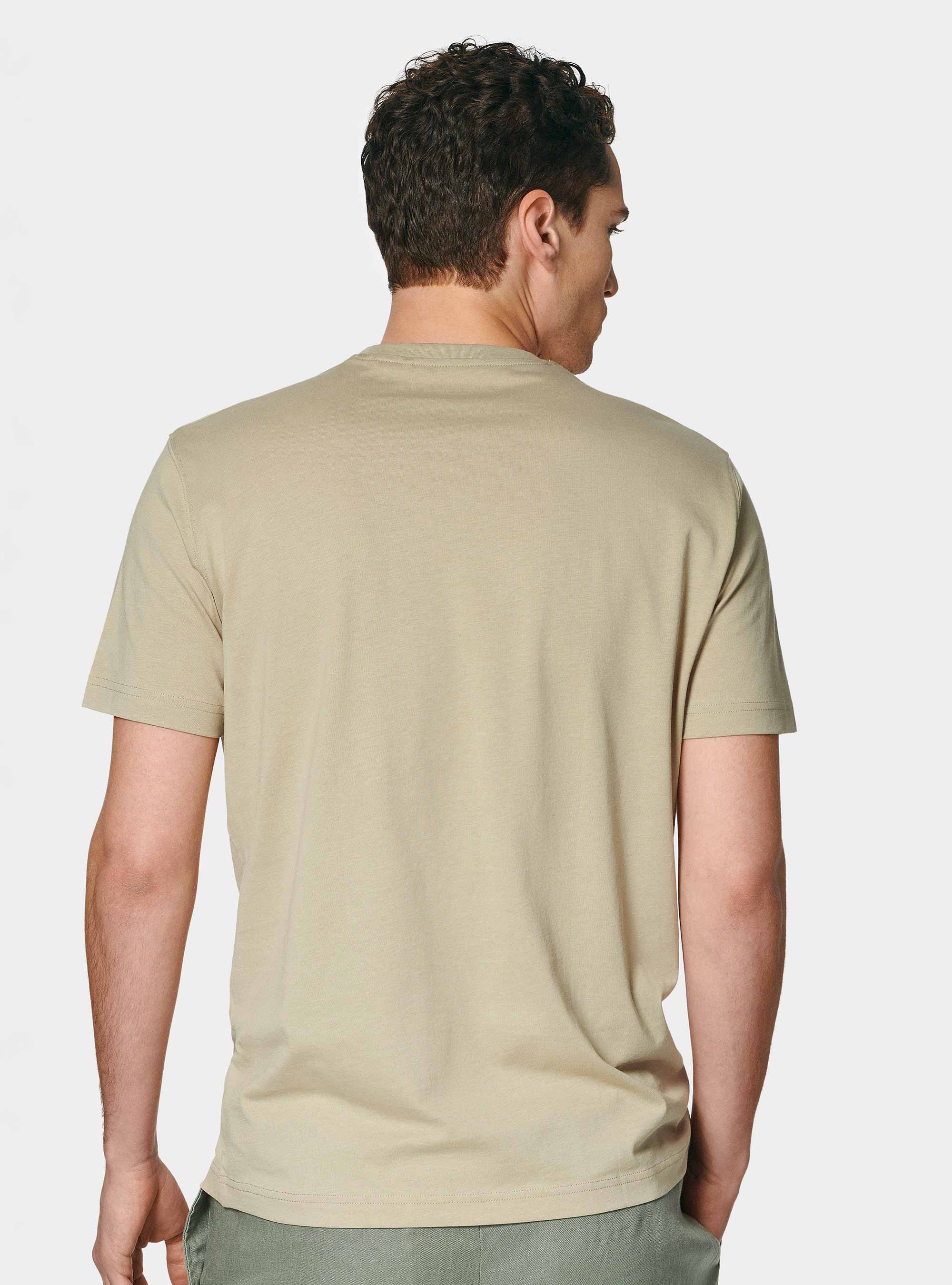 Half-sleeve T-shirt in Supima cotton, SAND