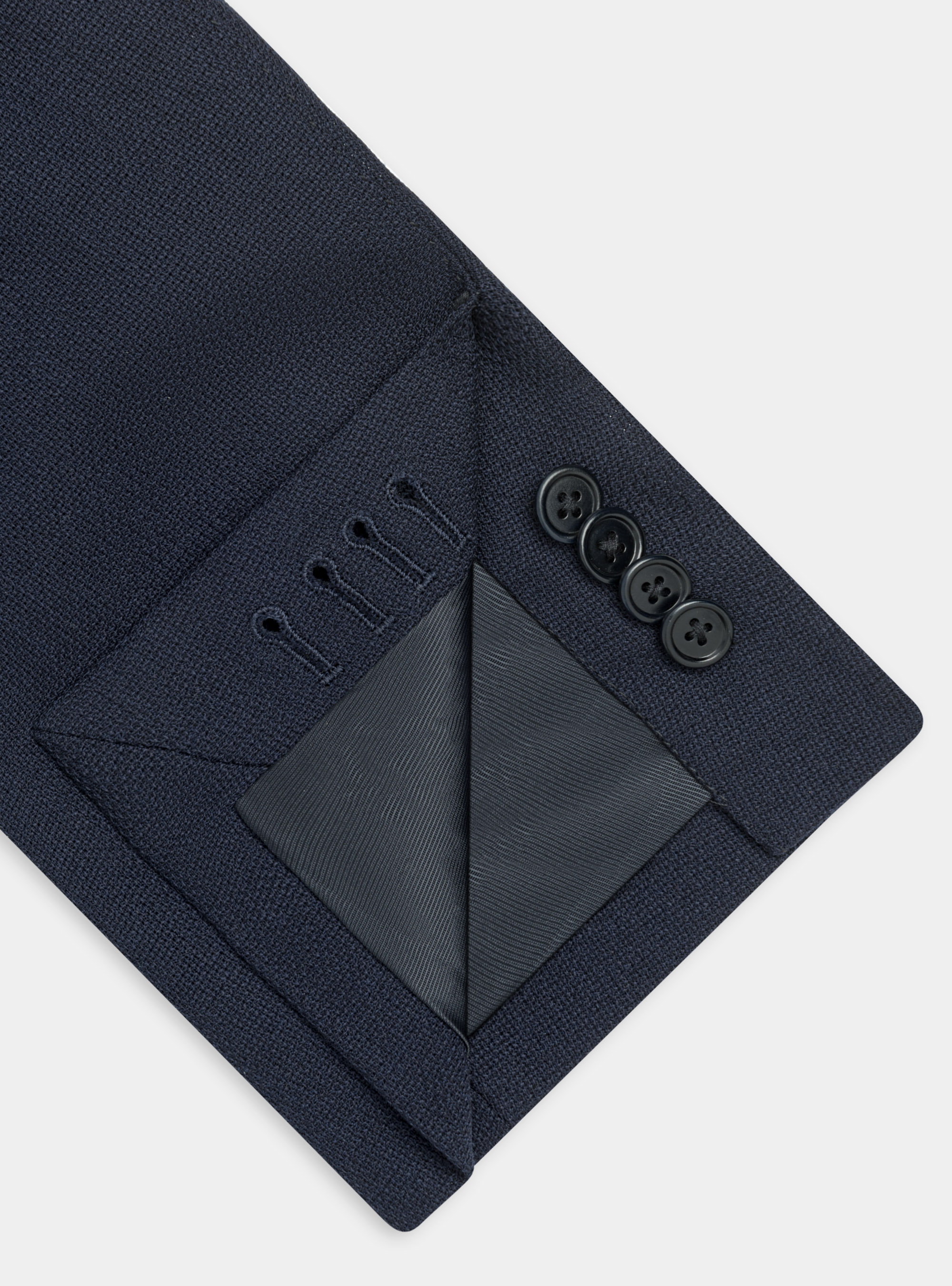 Giacca in pura lana hopsack, BLU NAVY