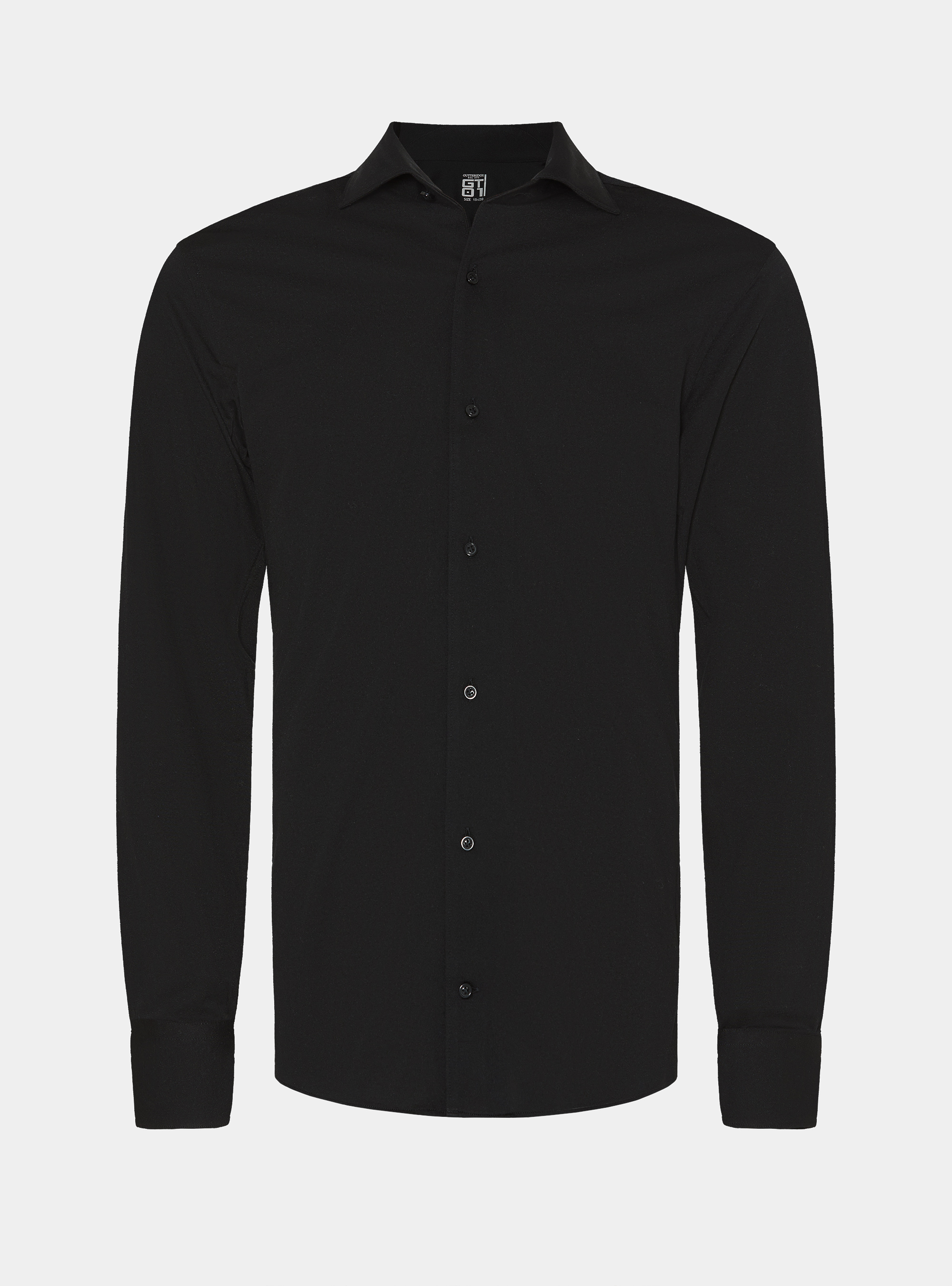 Camicia in jersey di misto cotone, NERO