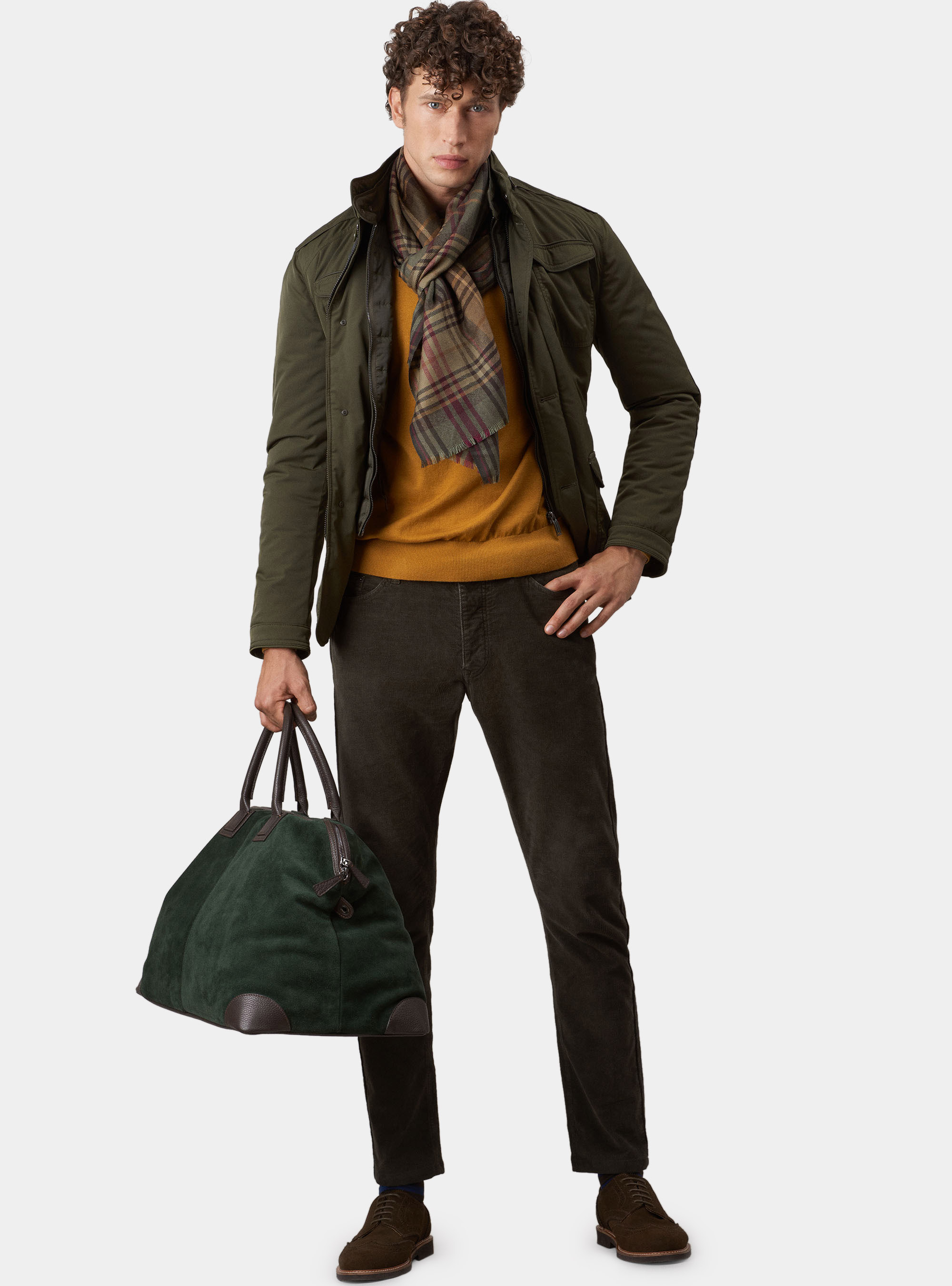Field jacket with removable patch and bib, GREEN