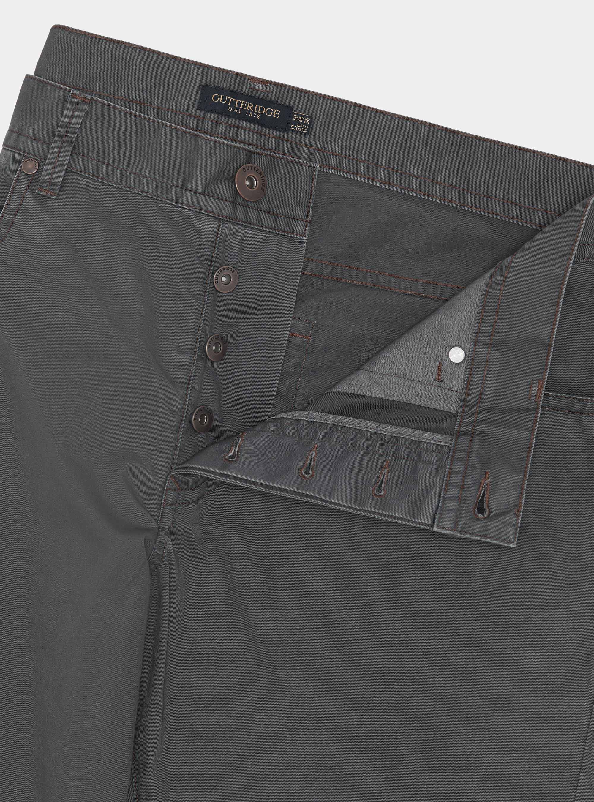 Slim fit cotton trousers, GREY