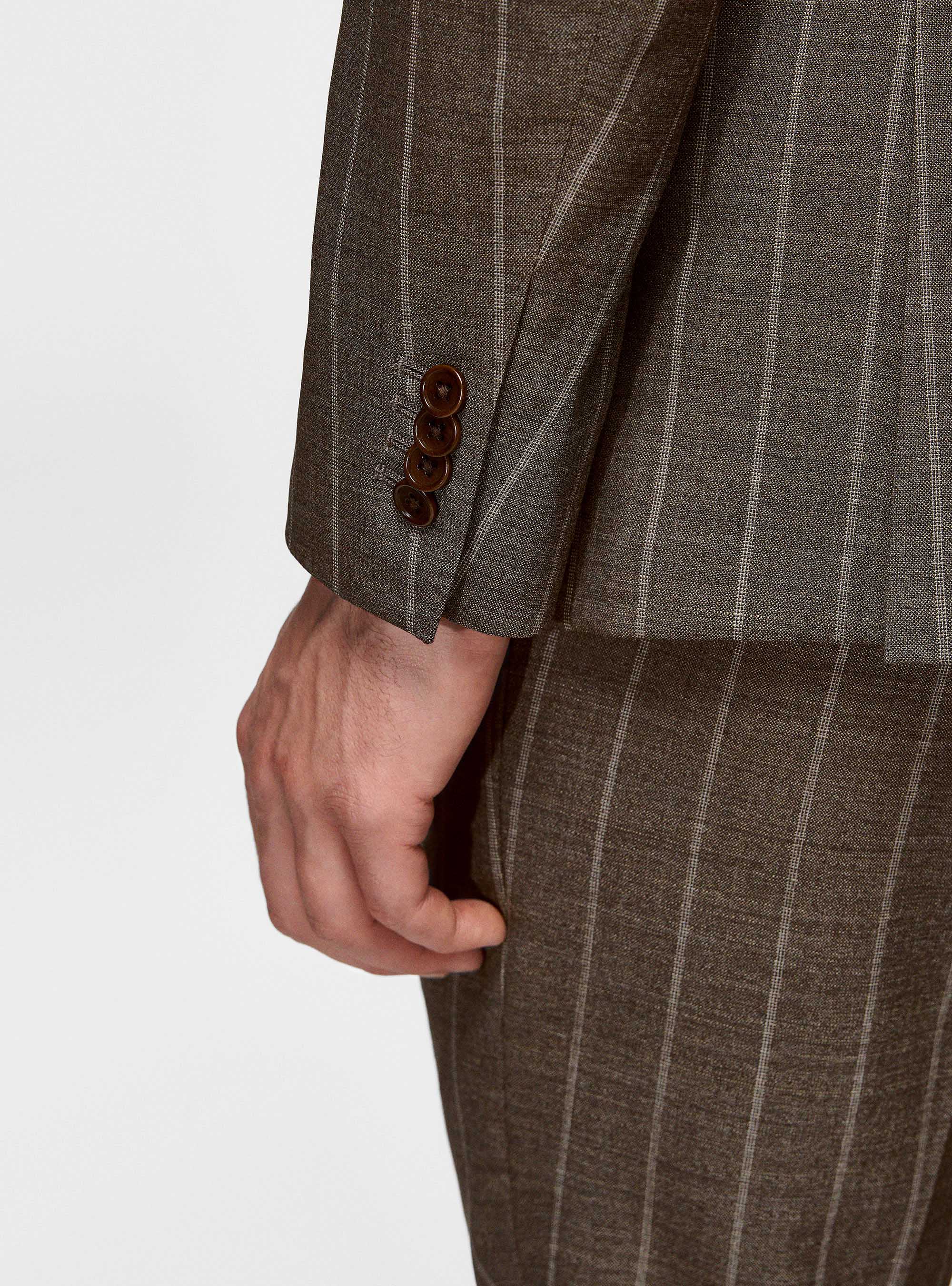 Pure wool pinstripe blazer, MUD