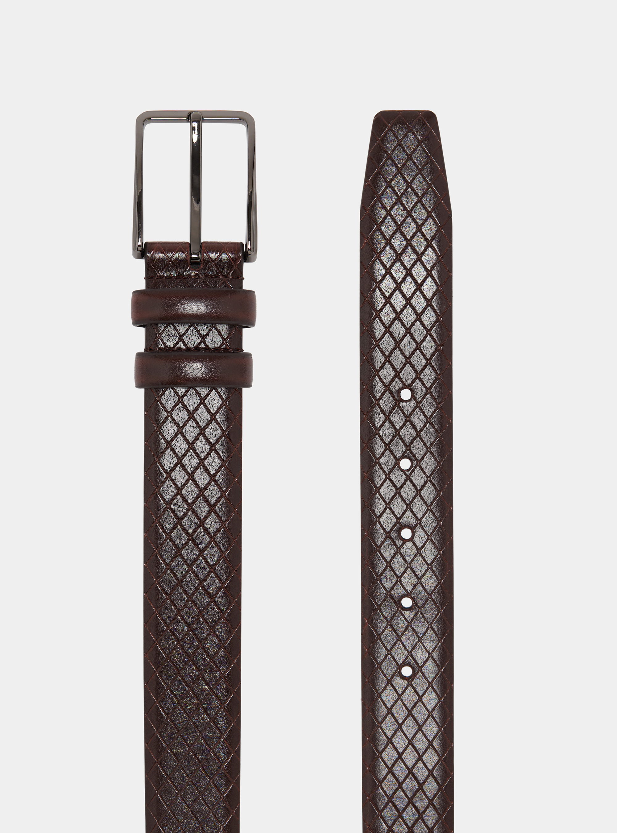 Leather belt, BROWN