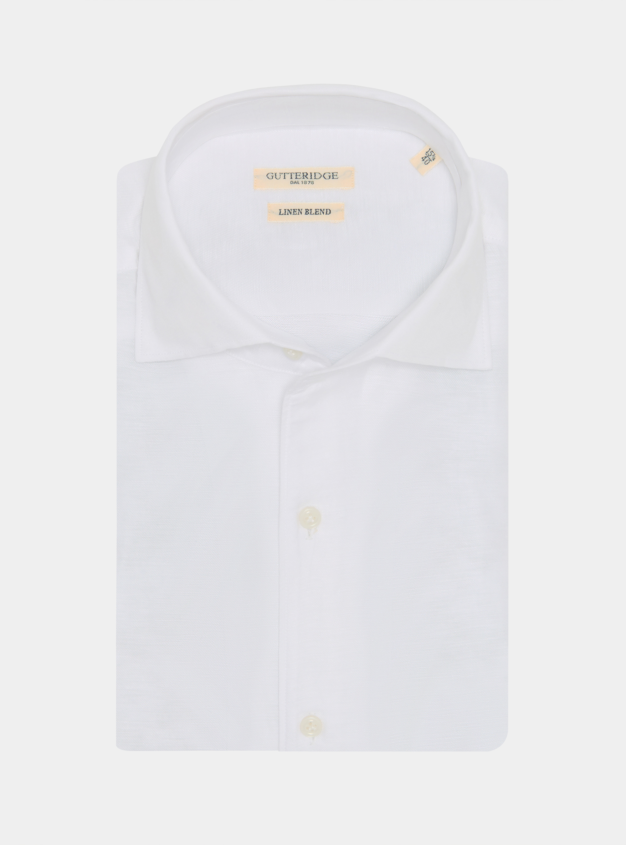 Leinenmischhemd mit Beleg, BIANCO 0099C
