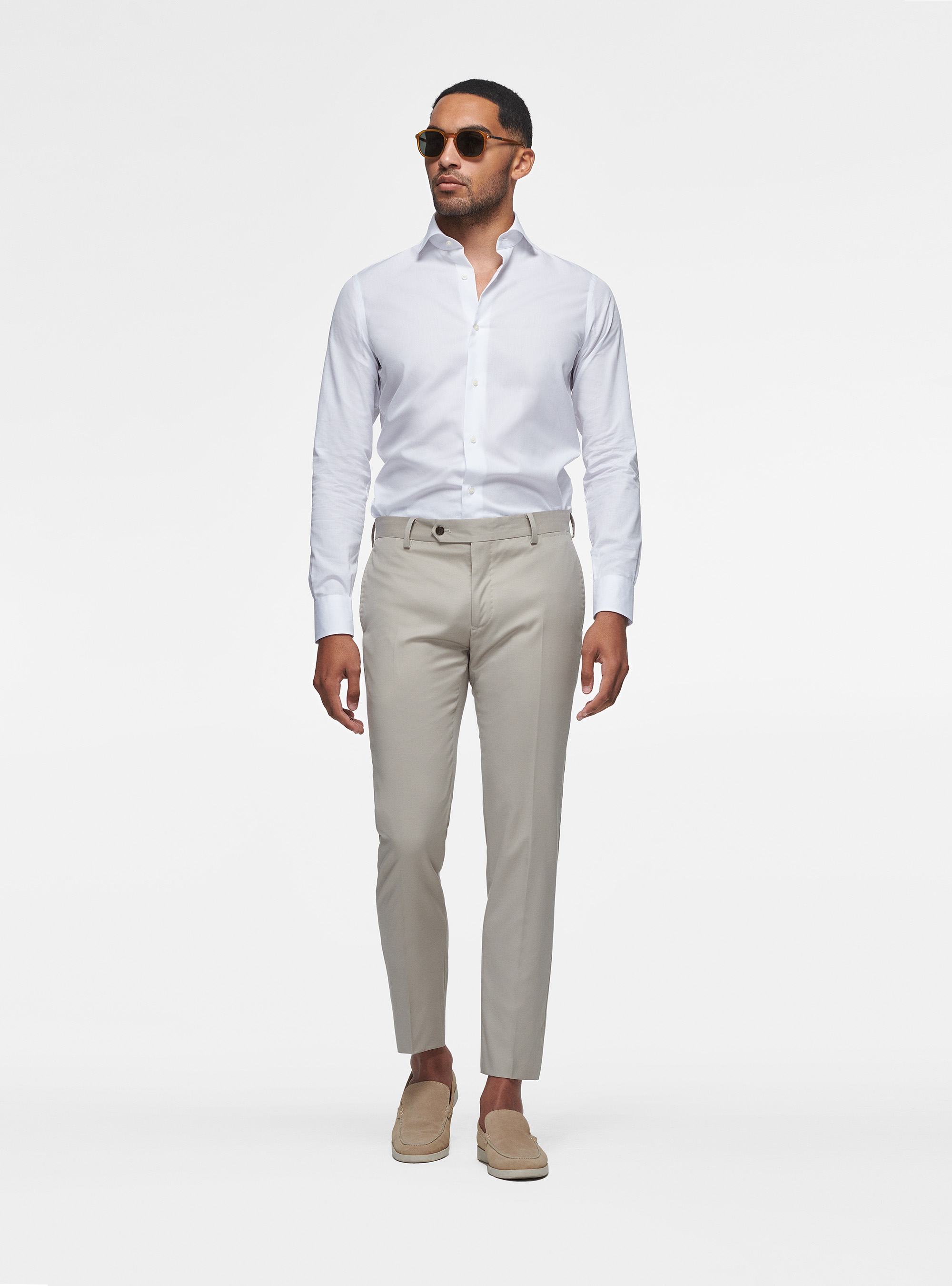 Trousers in pure 110's superfine wool, SAND