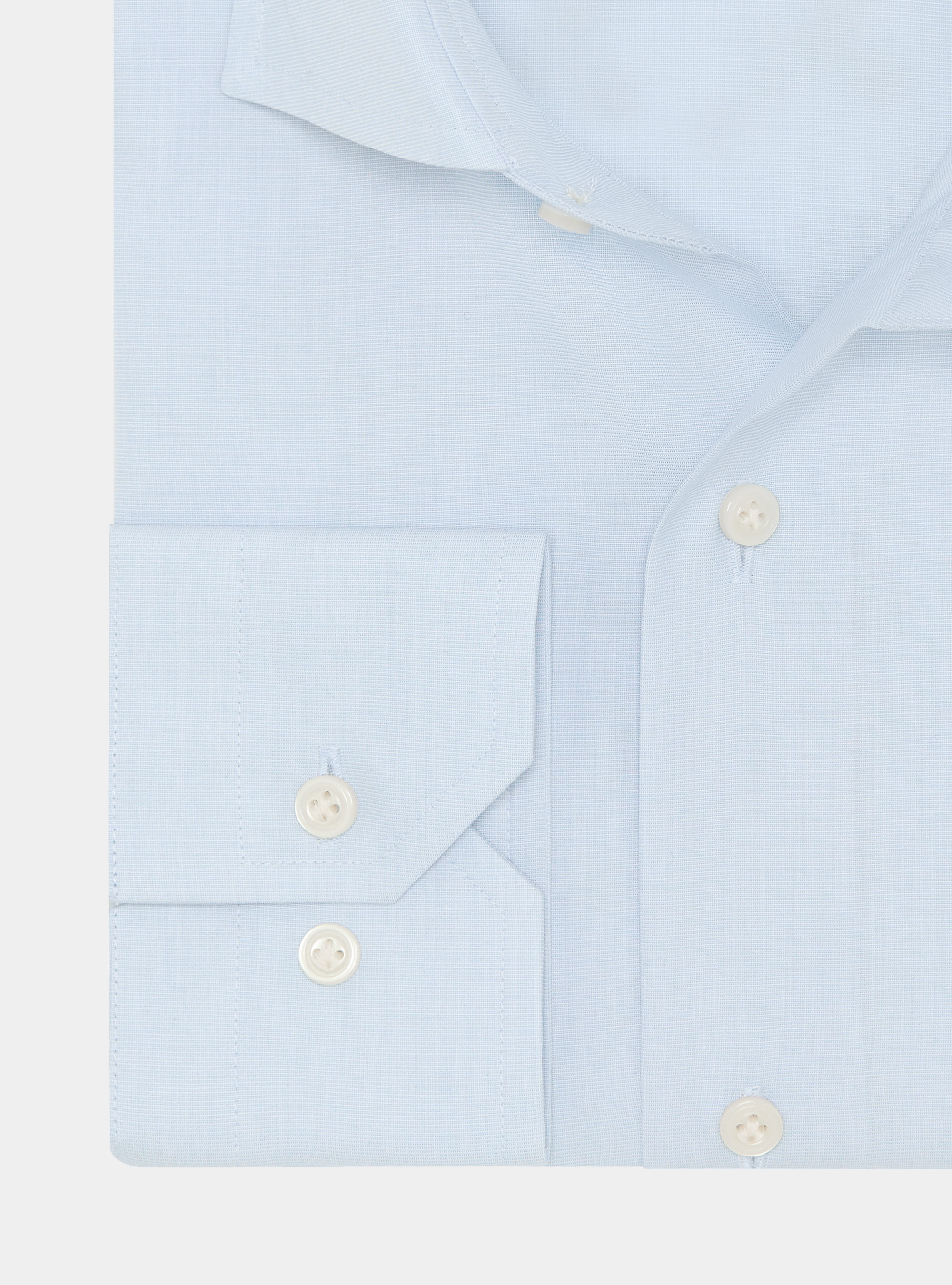 Camisa de algod&oacute;n fil a fil, CELESTE