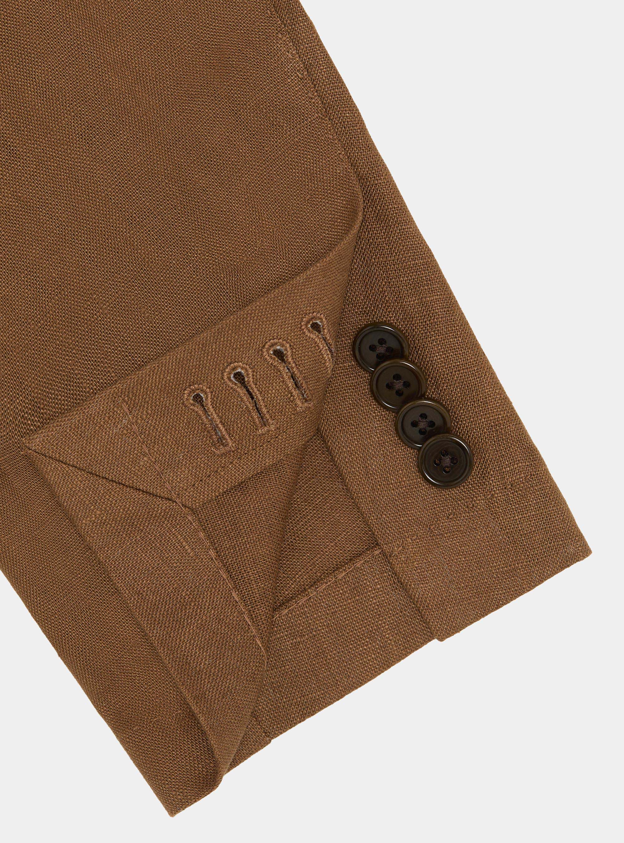 Veste de costume en pur lin, TABACCO 0533C