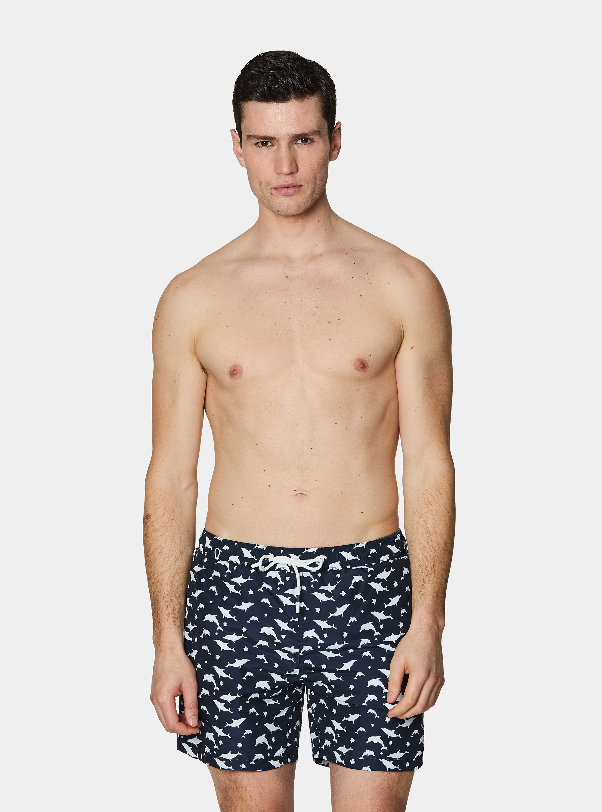 Badeanzug mit Fischmuster, NAVY 0218C