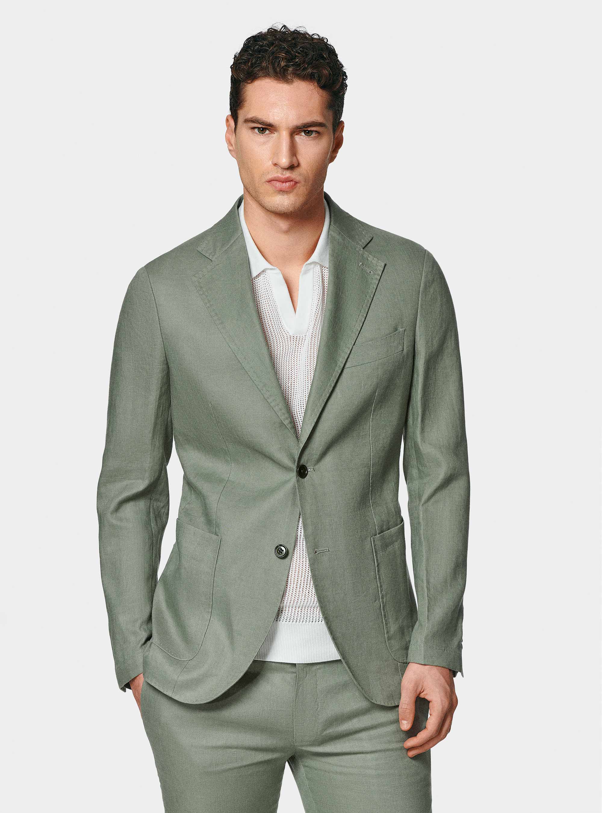 Pure linen suit blazer, SALVIA 0602C