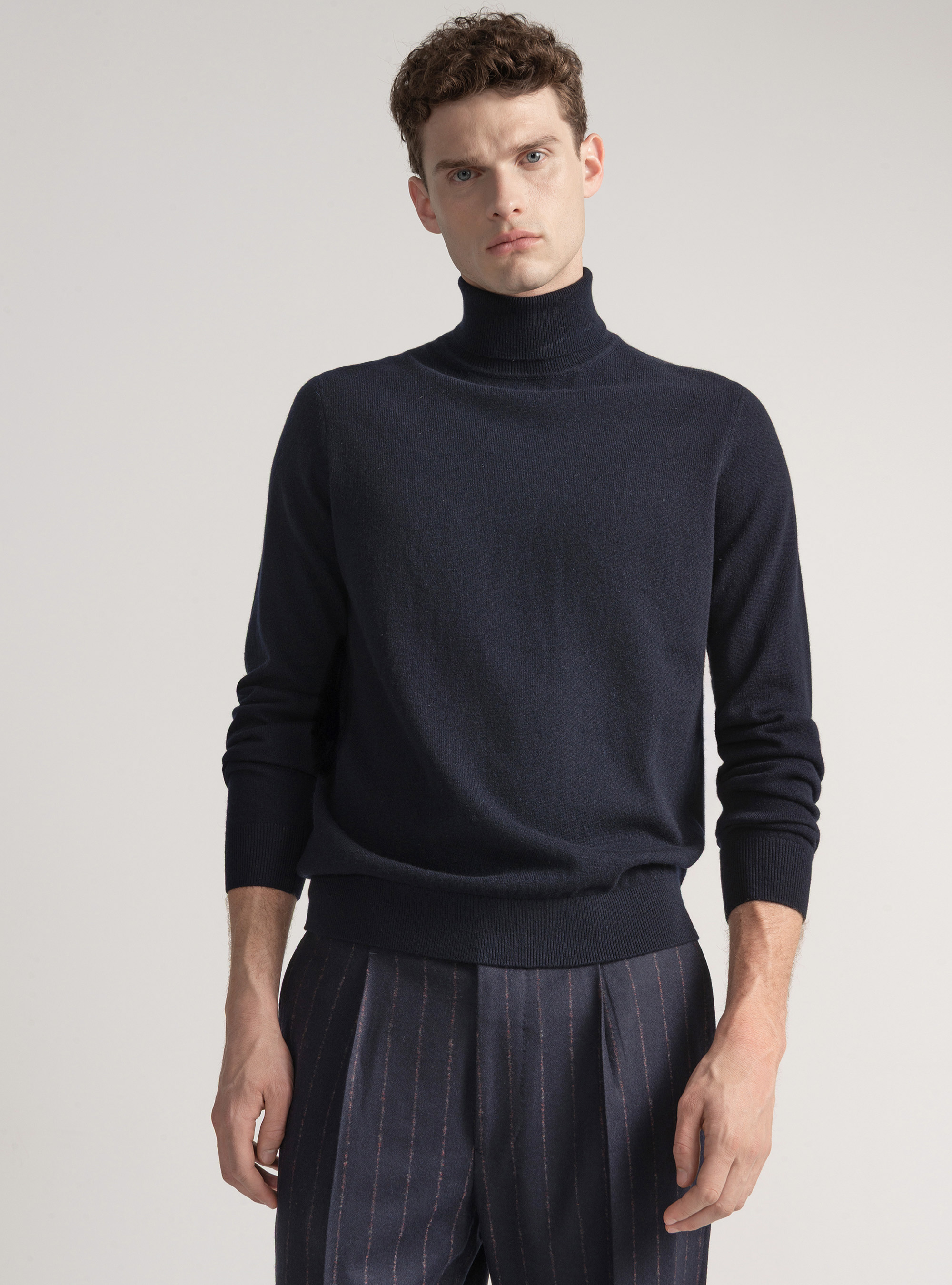 Cashmere turtleneck, NAVY BLUE
