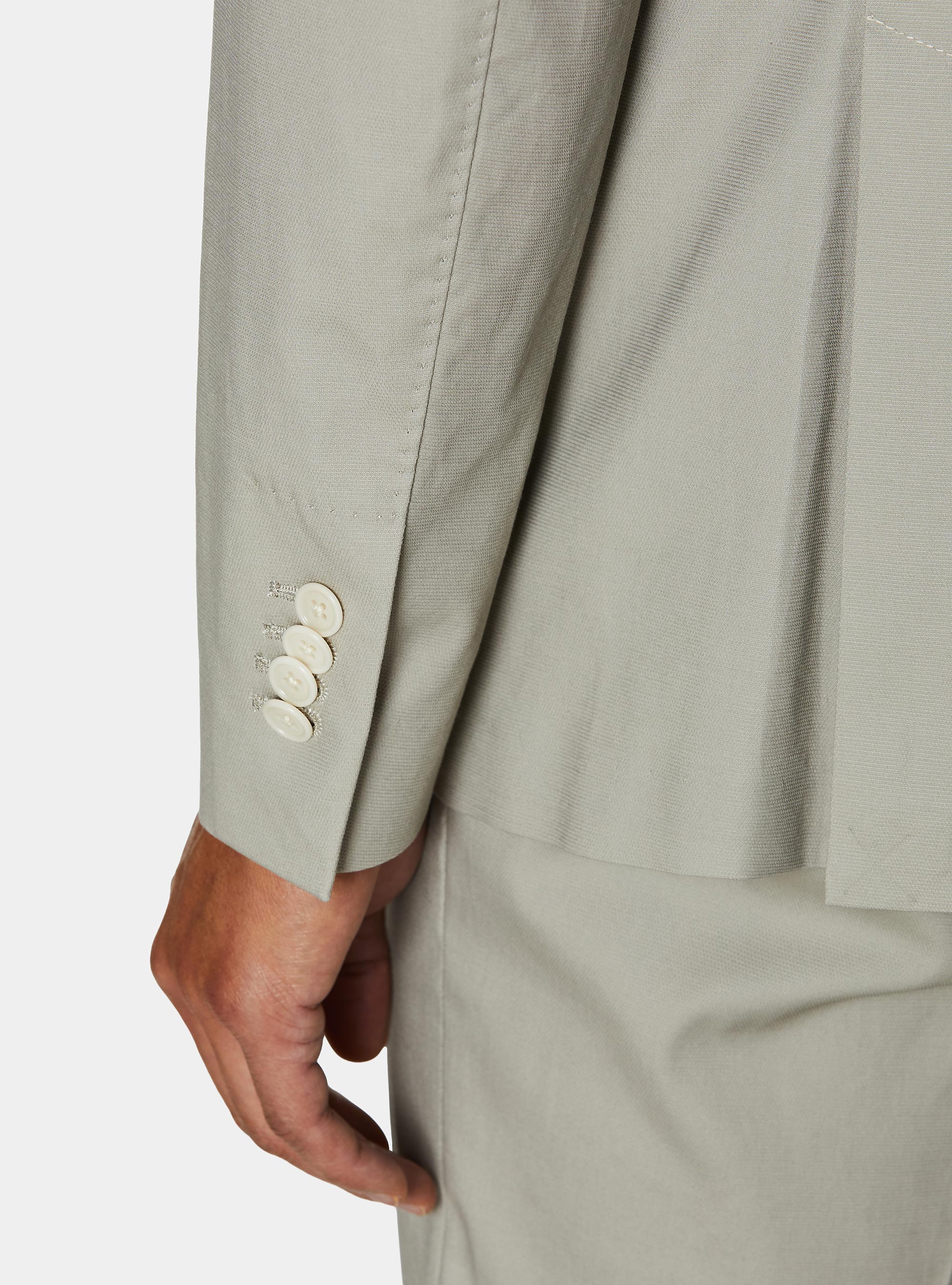 Cotton suit blazer, ECRU
