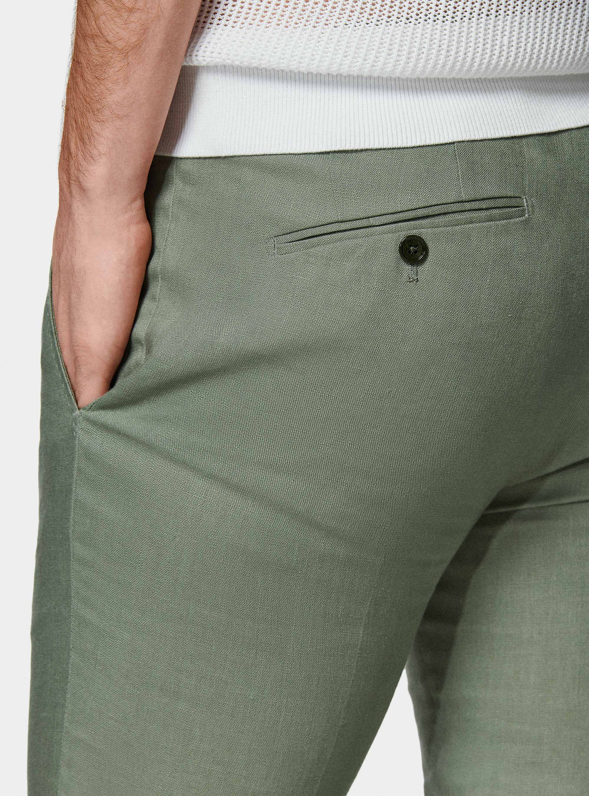 Pure linen suit trousers, SALVIA 0602C