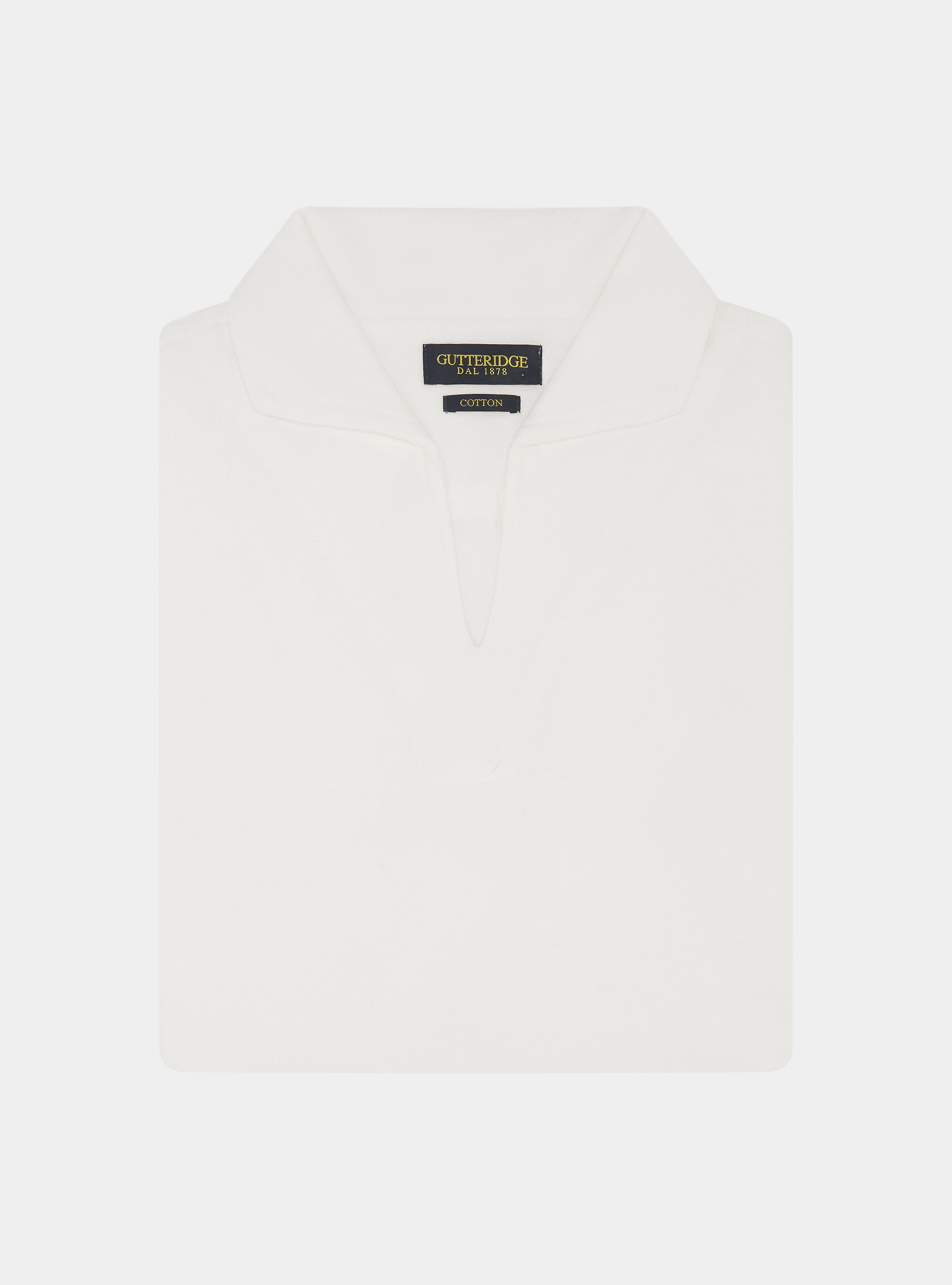 Maglia a polo in puro cotone spugna, BIANCO