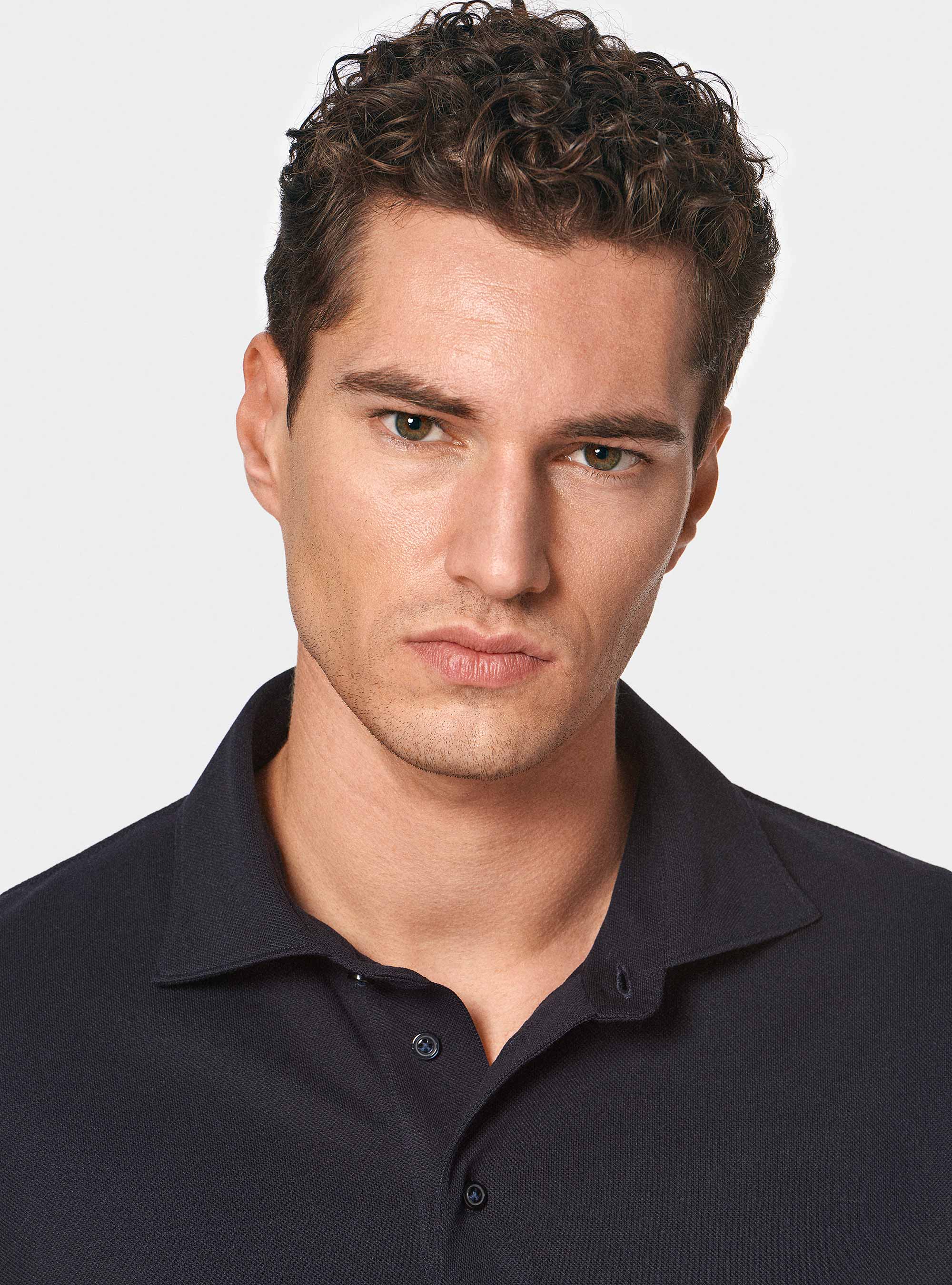 Polo GT01 in piquet stretch, BLU NAVY