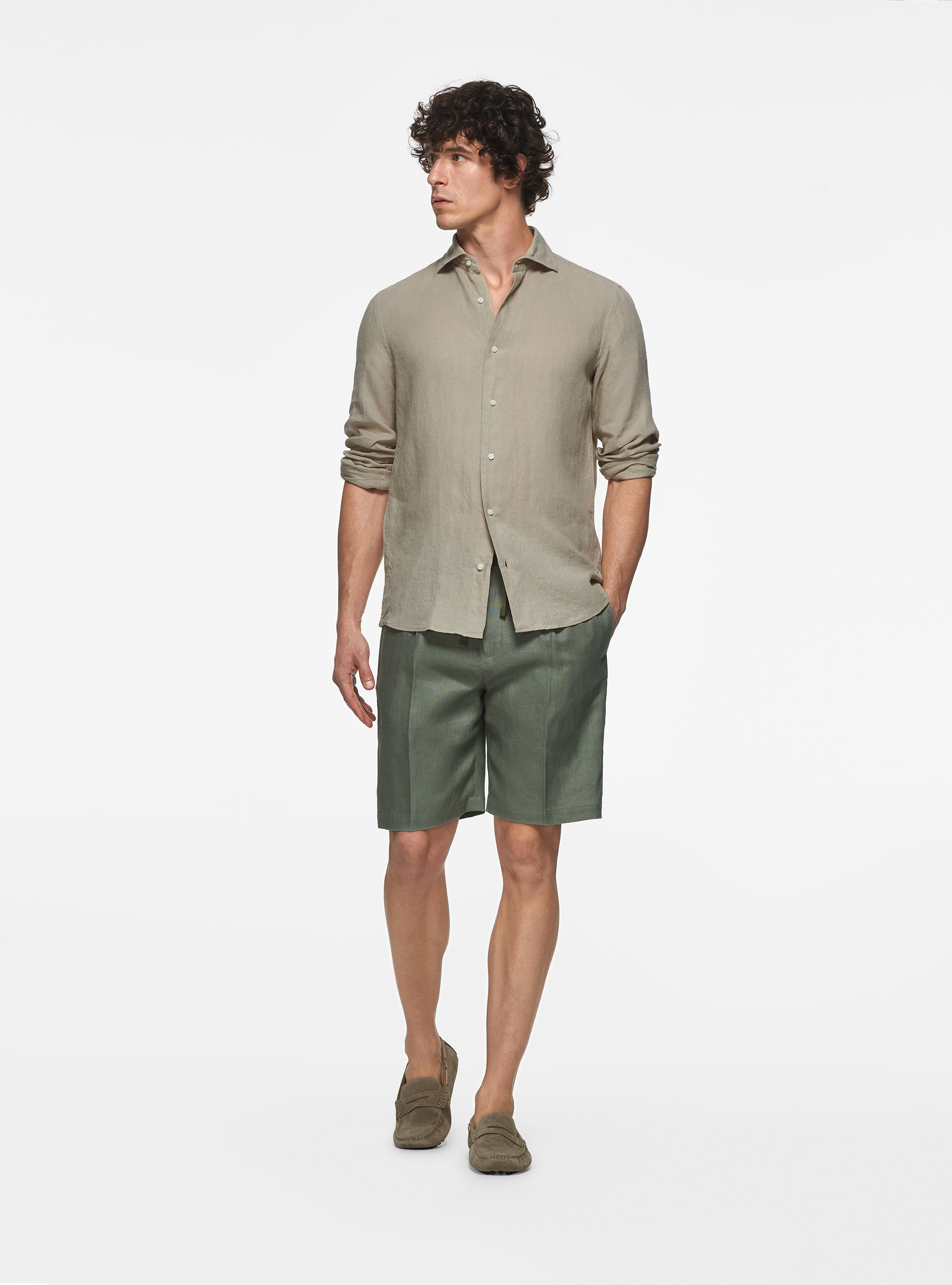 Camicia in puro lino, SABBIA