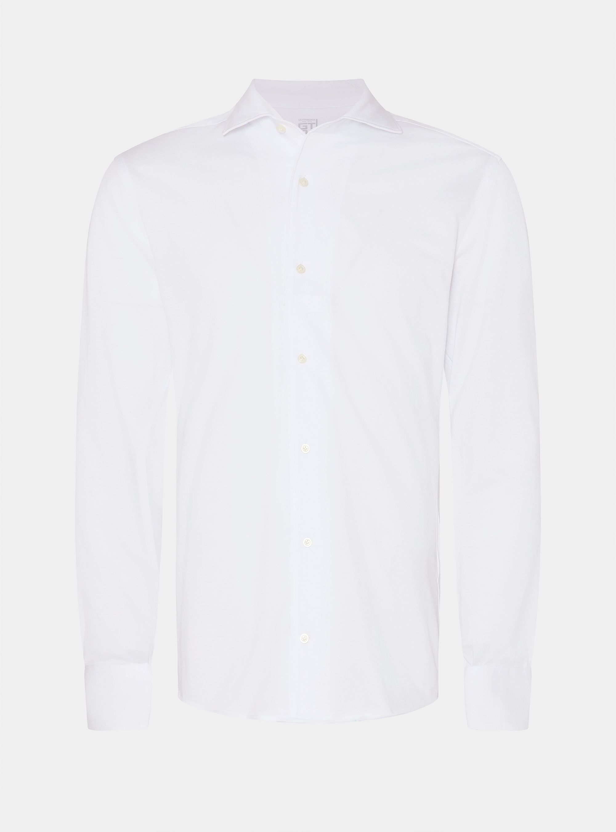 Camicia in jersey di misto cotone, BIANCO