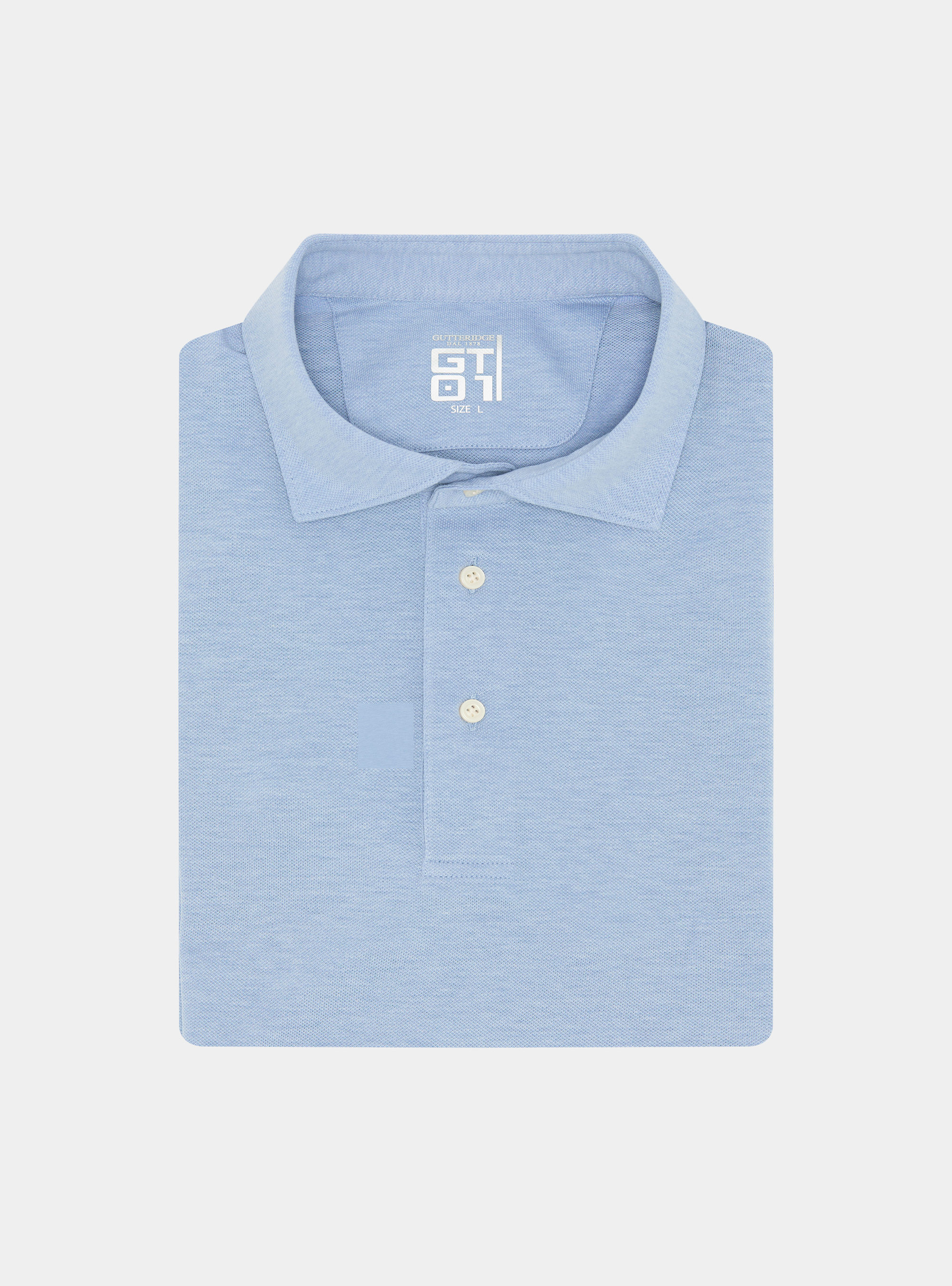 Polo de piqu&eacute; el&aacute;stico GT01, CELESTE