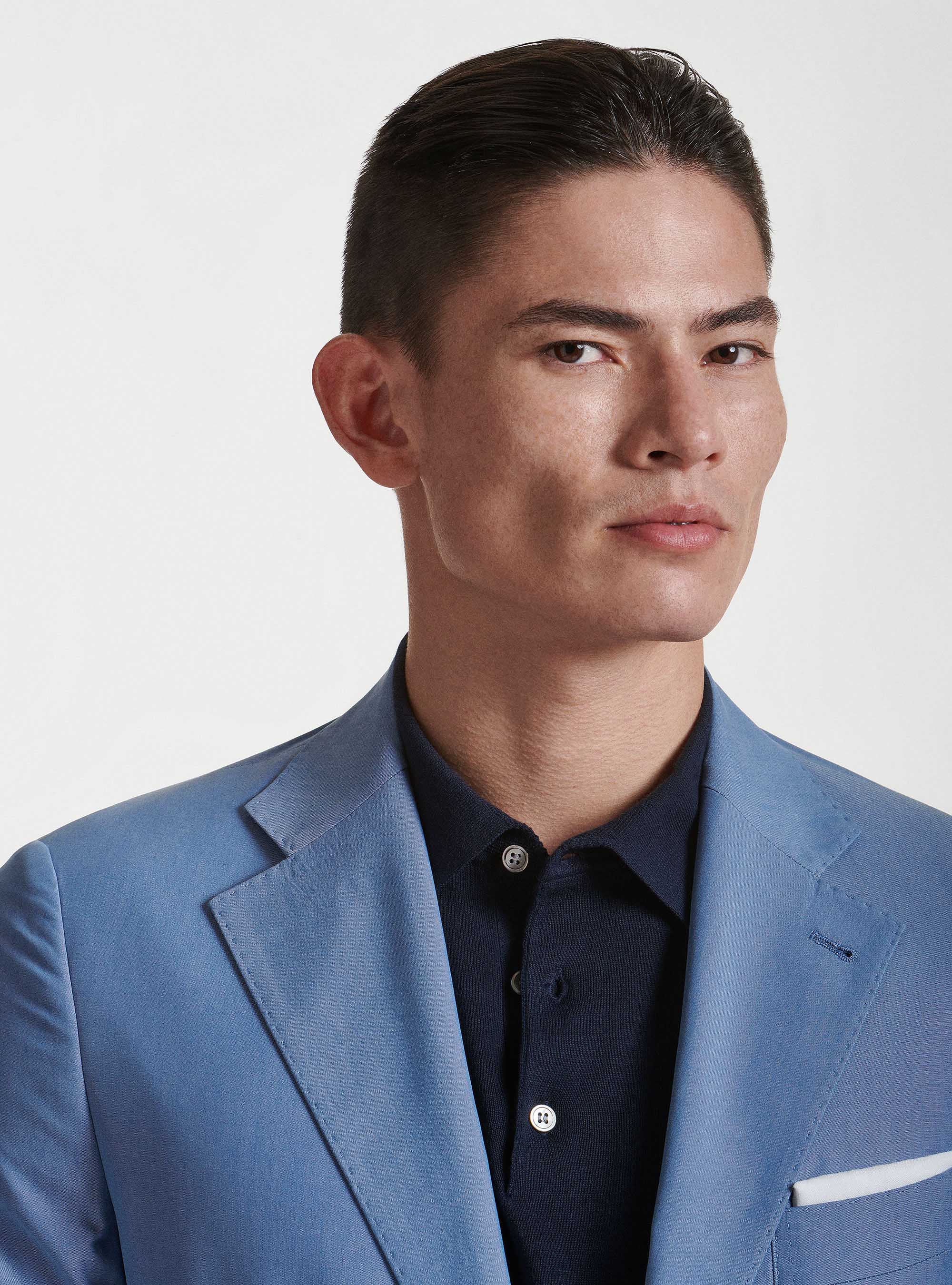 DUEMILAGORI cotton-blend suit blazer, LIGHT BLUE