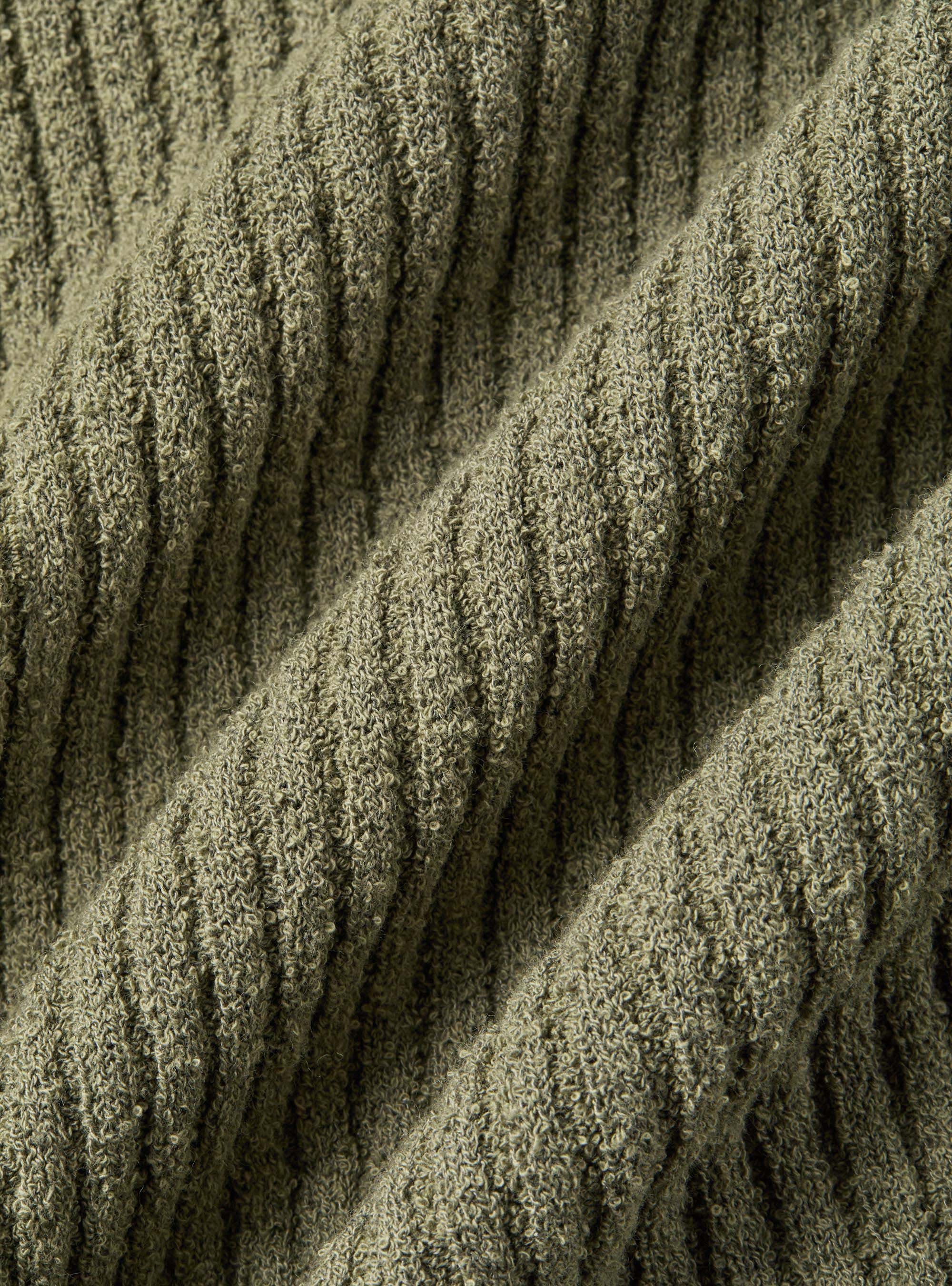 Crew neck in ribbed boucl&eacute; knit, SALVIA 0602C