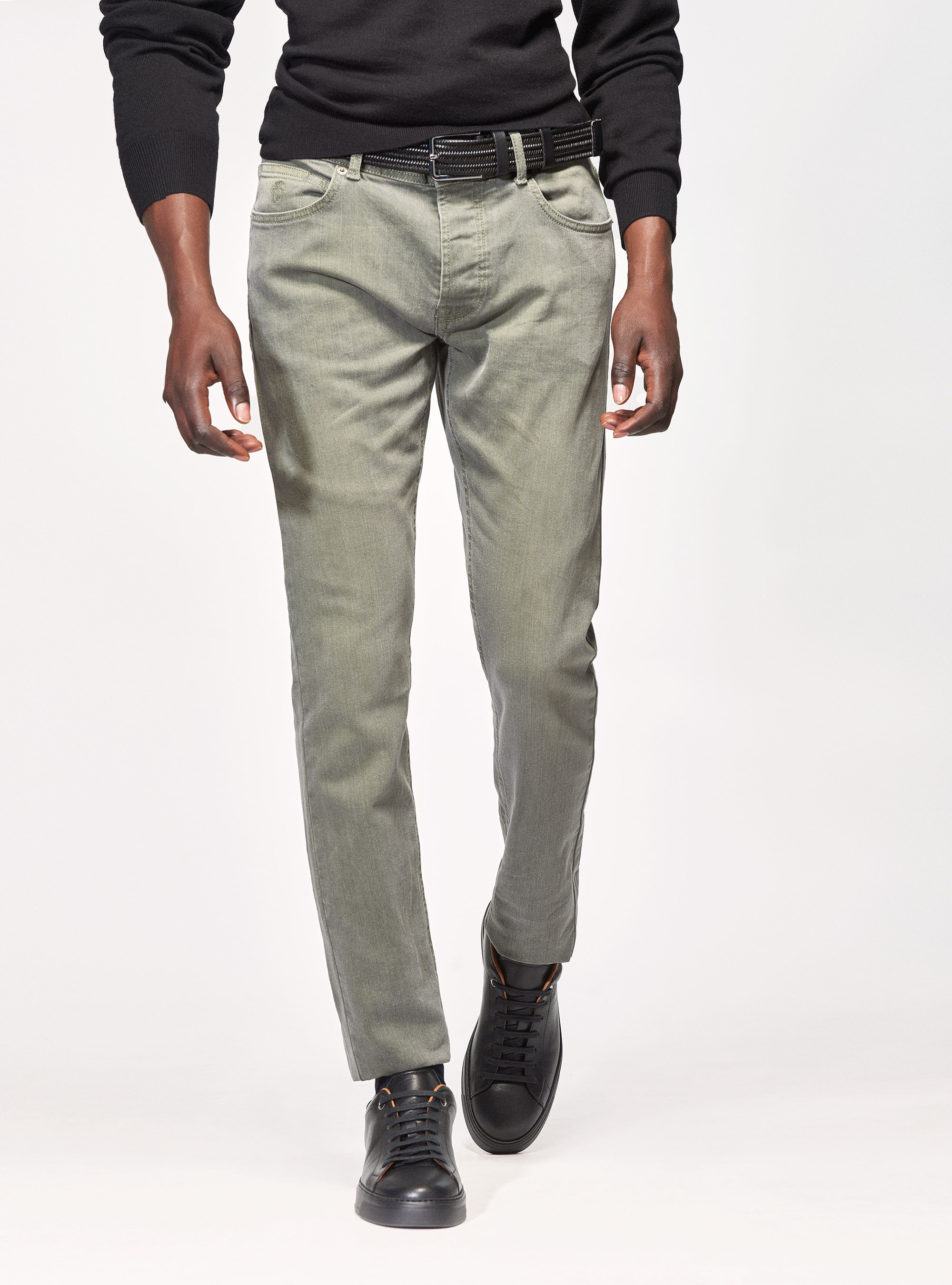 Jeans tailor fit colorati, VERDE