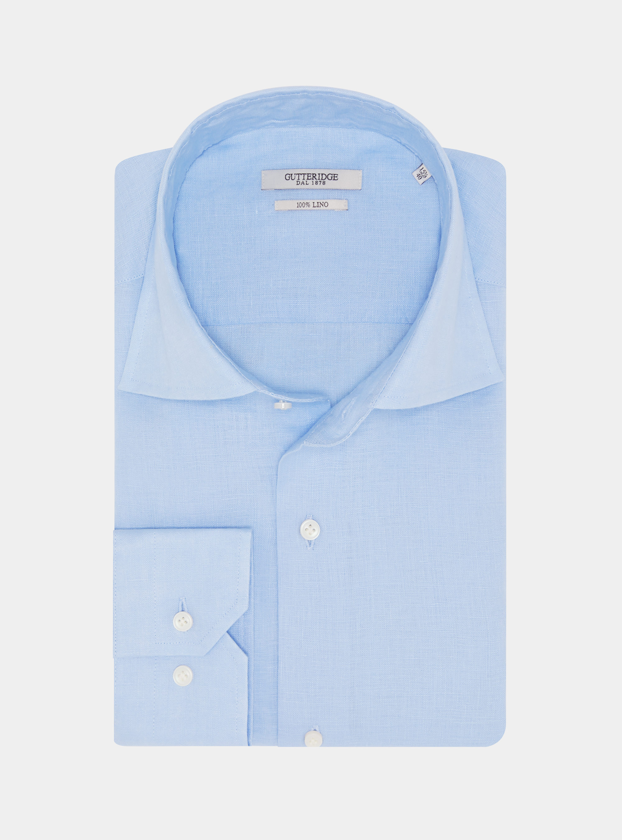 Camicia in puro lino, AZZURRO