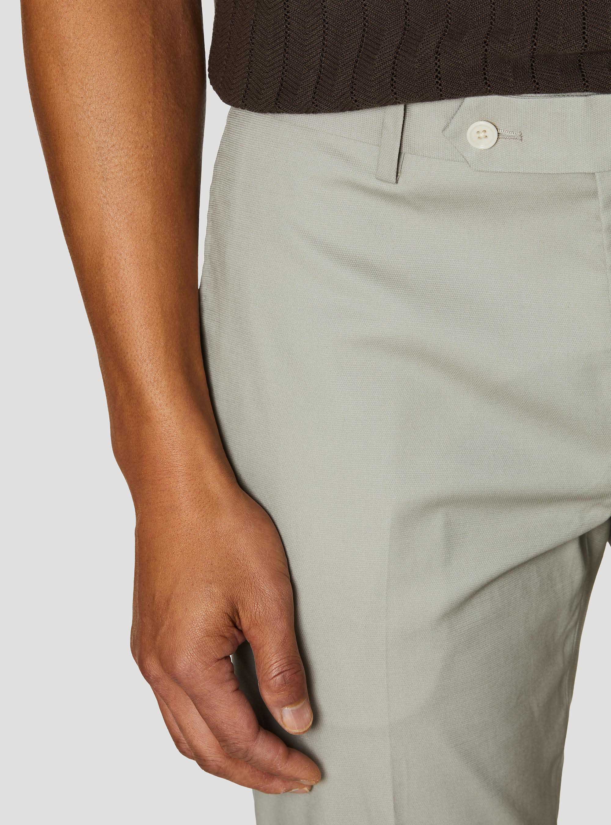 Cotton suit trousers, ECRU