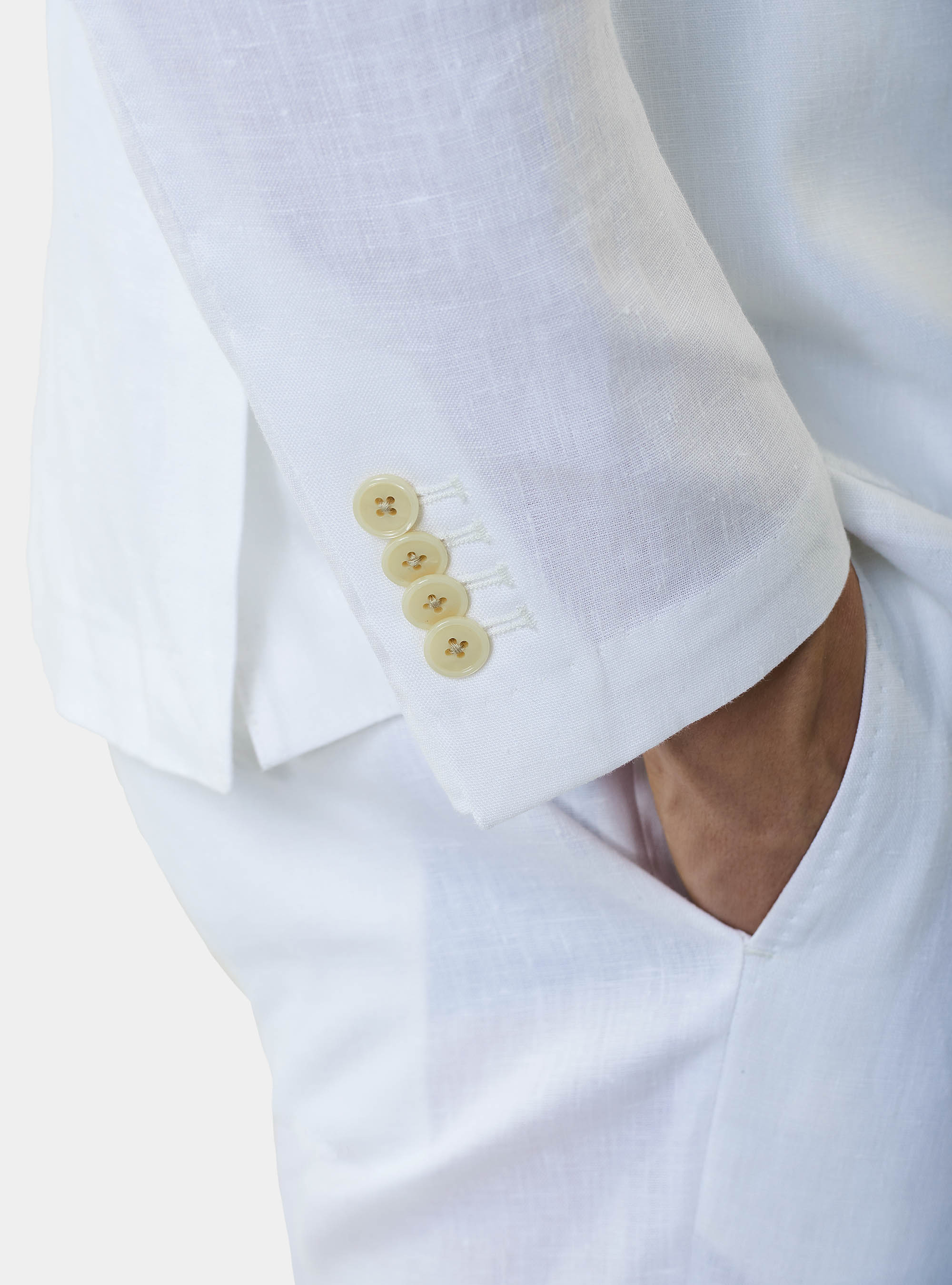 Anzugjacke aus reinem Leinen, BIANCO 0099C
