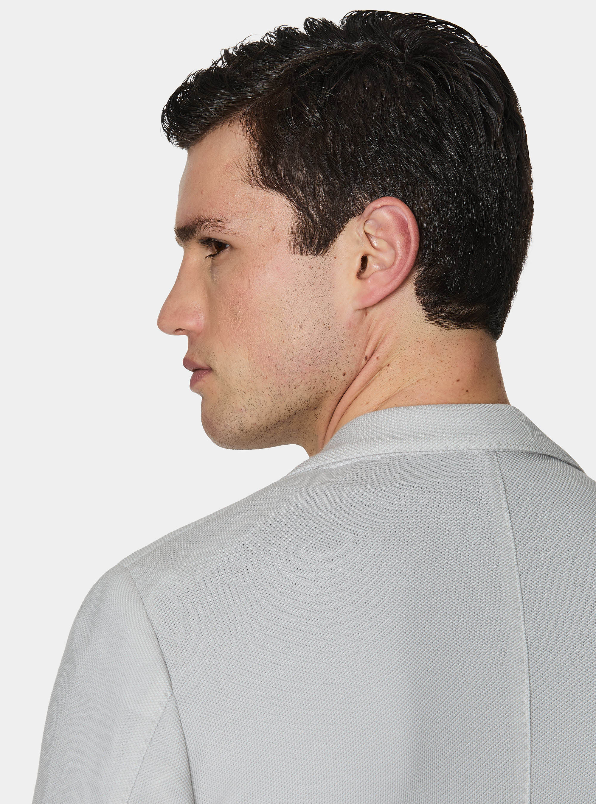 Cotton blend jersey blazer, GRIGIO CHIARO 0256C