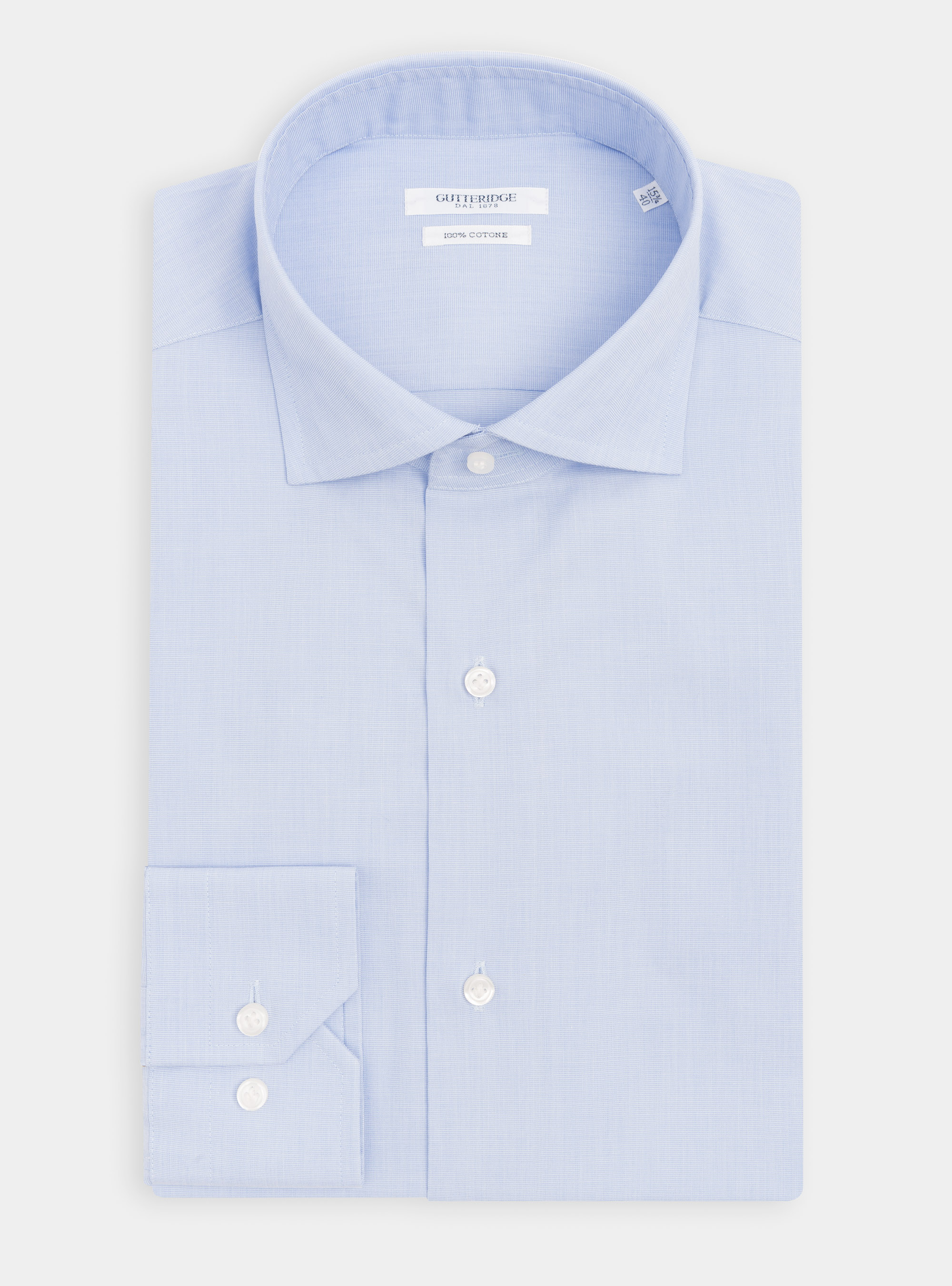 Chemise fil &agrave; fil avec col semi-fran&ccedil;ais, BLEU CIEL