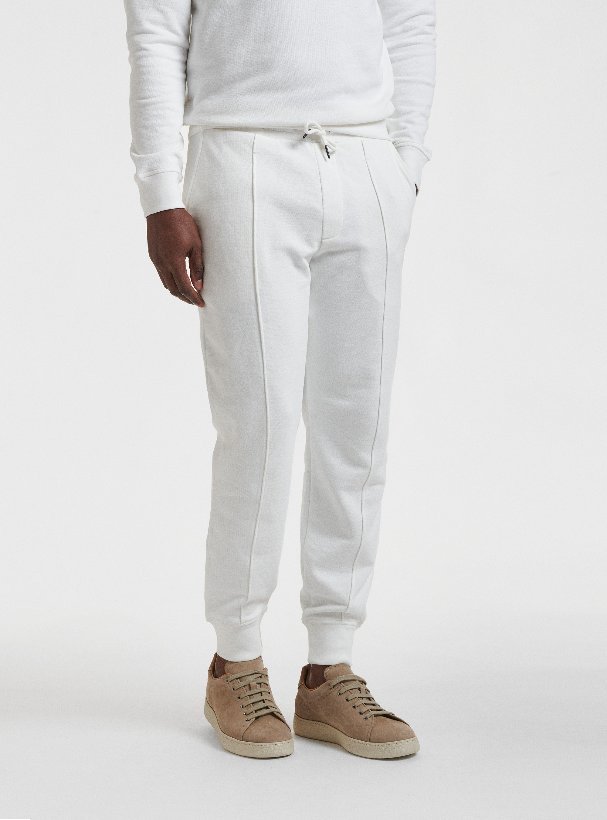Joggers in felpa, BIANCO
