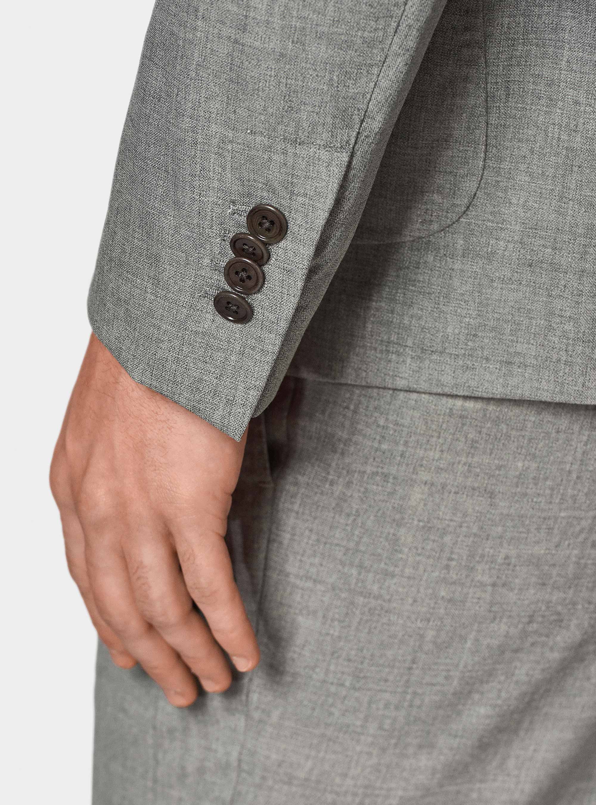 Vitale Barberis Canonico pure wool double-breasted blazer, LIGHT GREY MELANGE