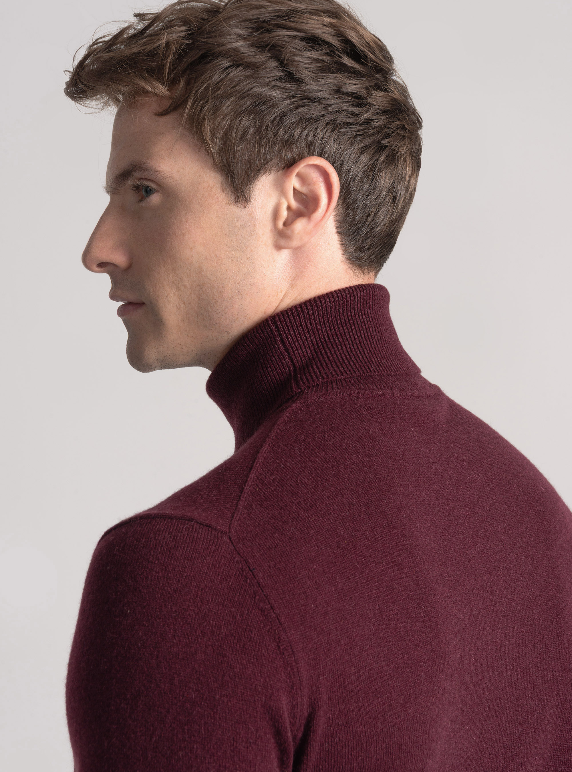 Cashmere turtleneck, BORDEAUX
