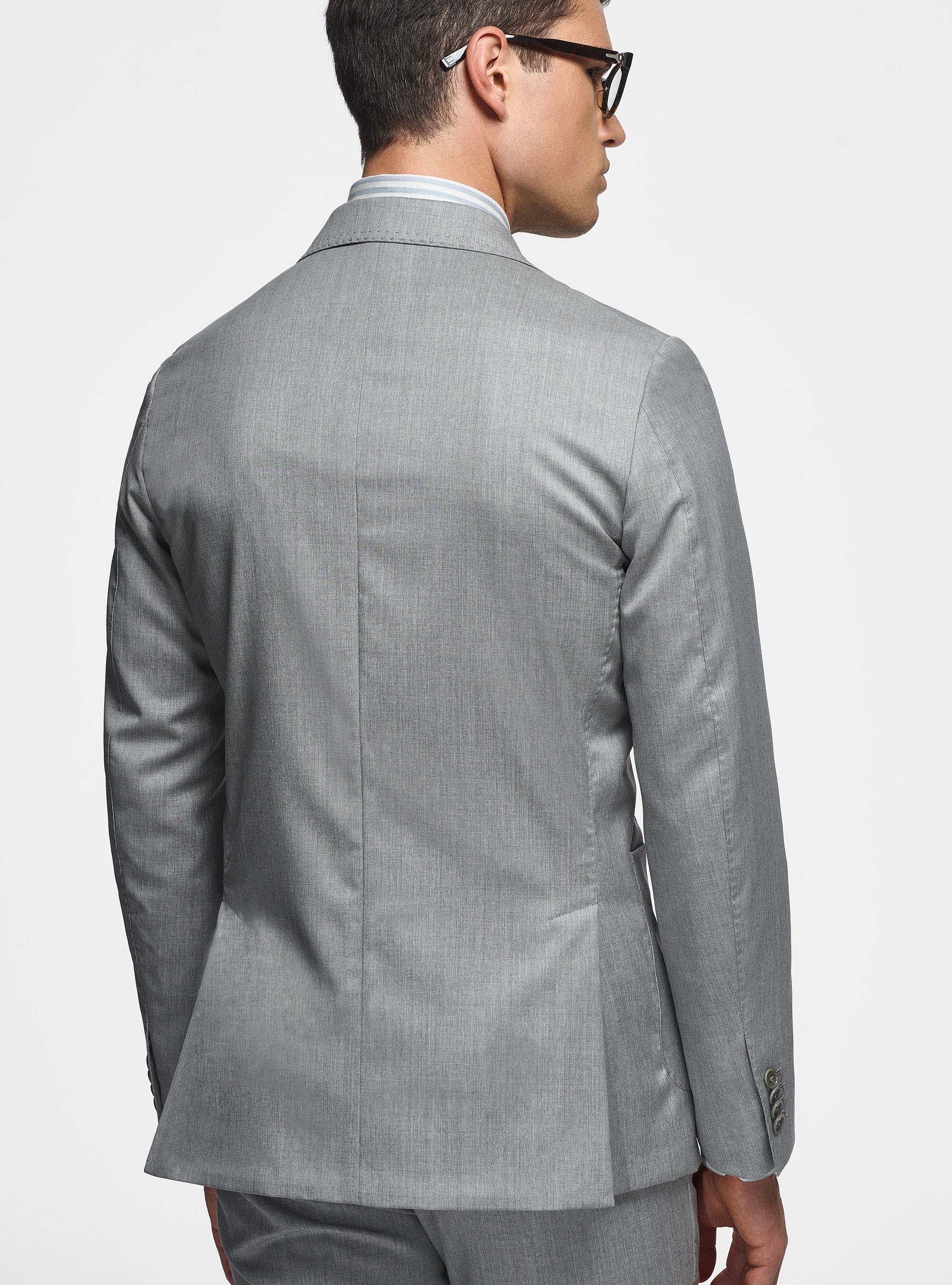 Pure 110's superfine wool blazer, LIGHT GREY MELANGE