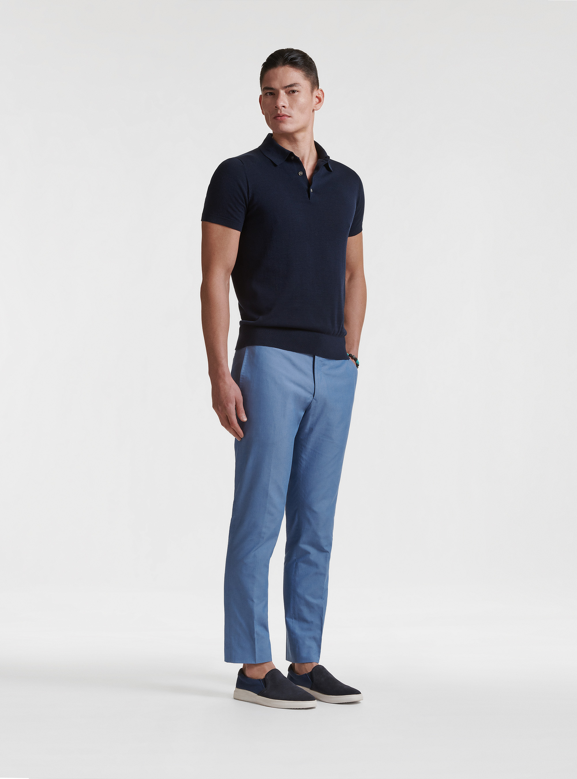 Pantalon de costume en coton DUEMILAGORI, BLEU CIEL