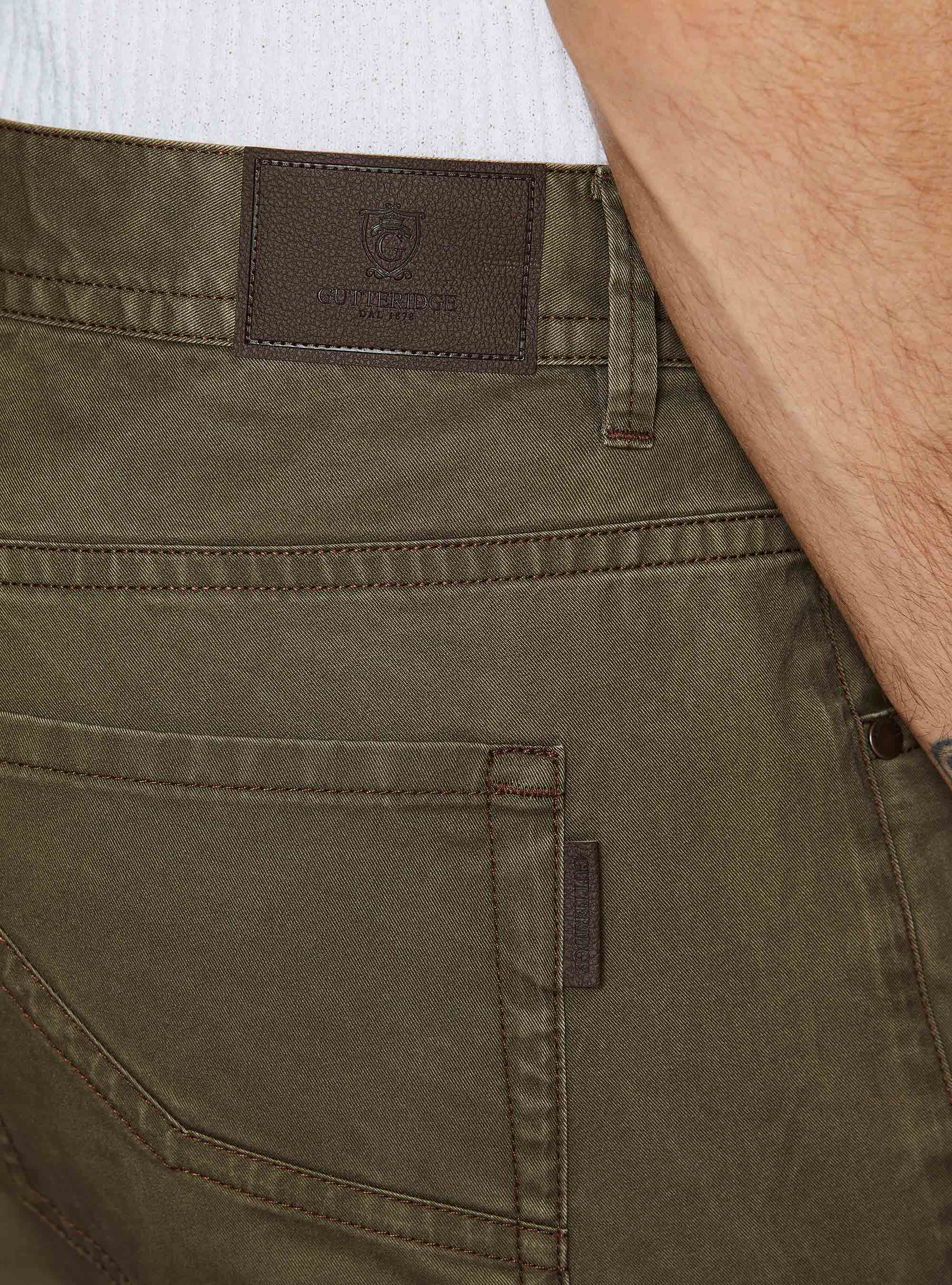 Slim Fit Hose aus Baumwolle, OLIVA 0614C