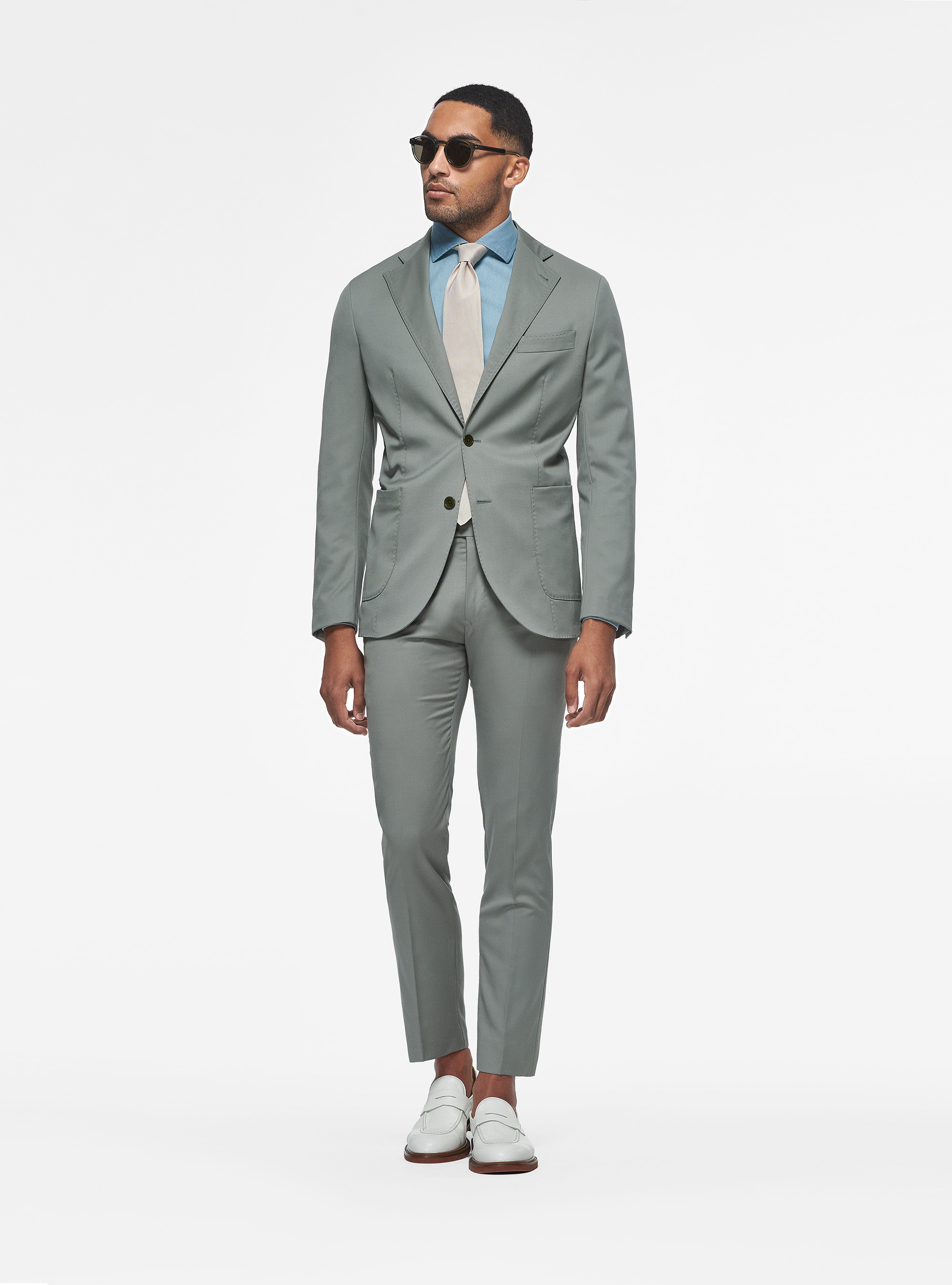 Pure 110's superfine wool blazer, SALVIA 0602C