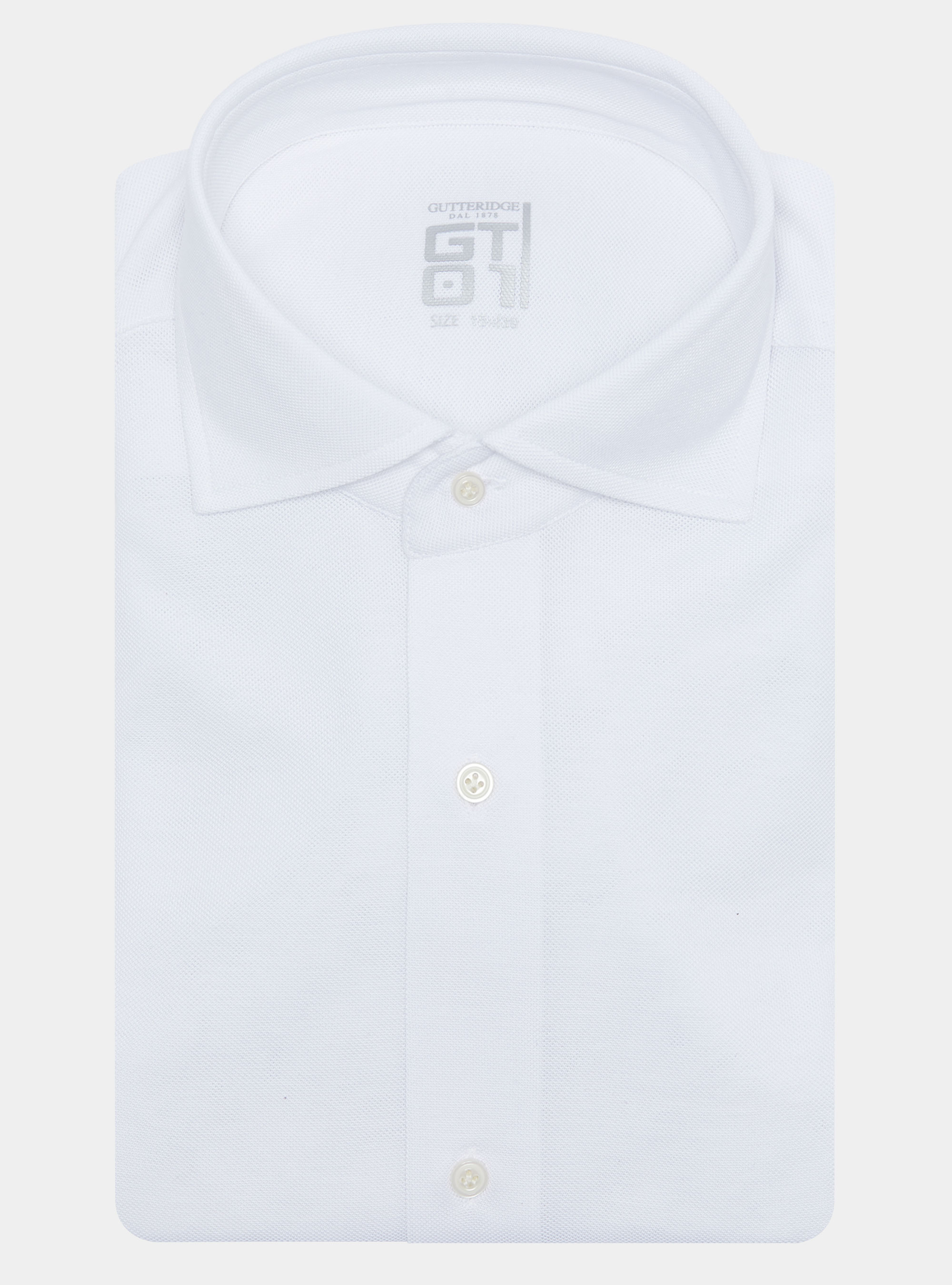 GT01 pique cotton blend polo shirt, WHITE