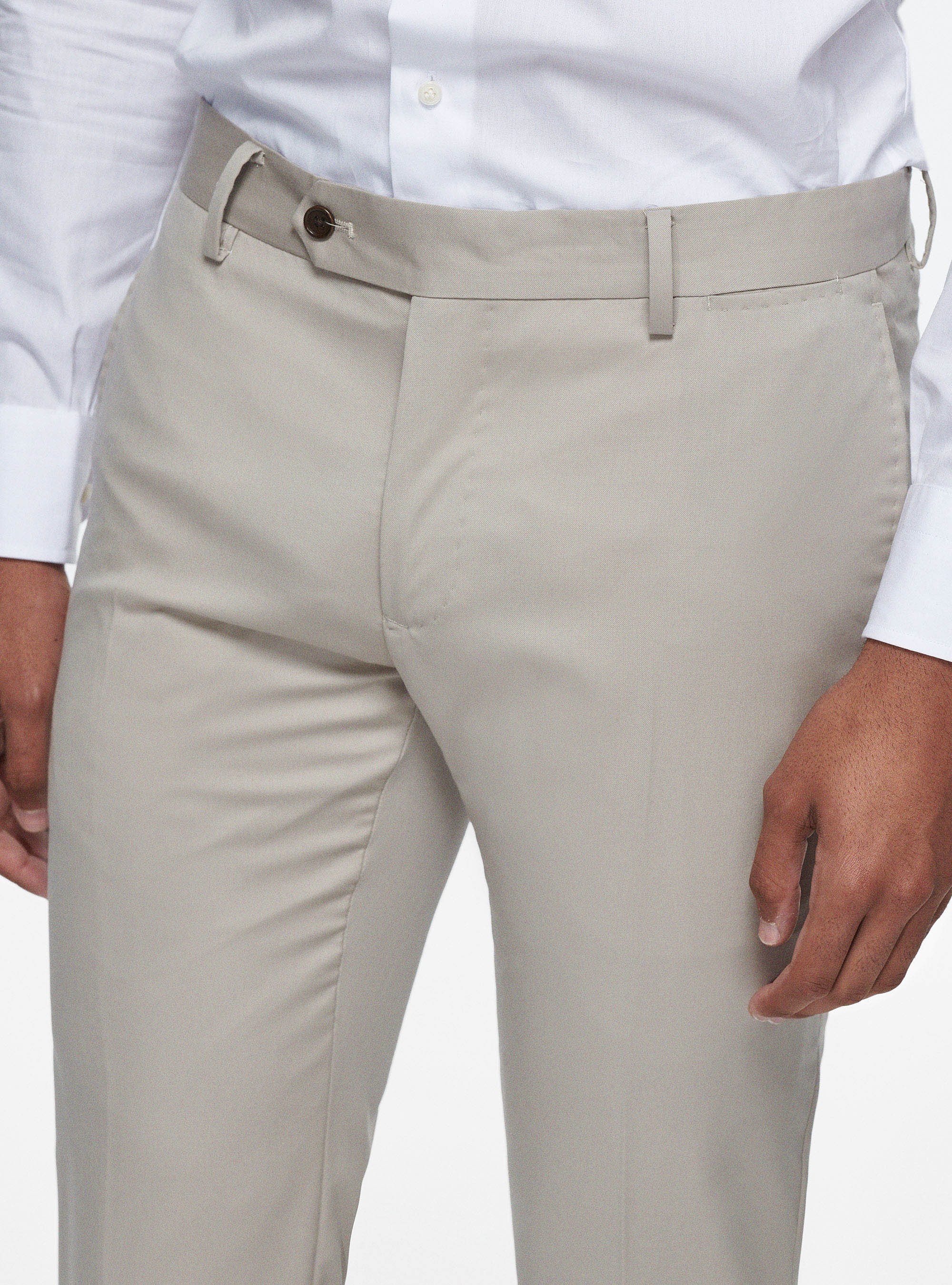 Trousers in pure 110's superfine wool, SAND