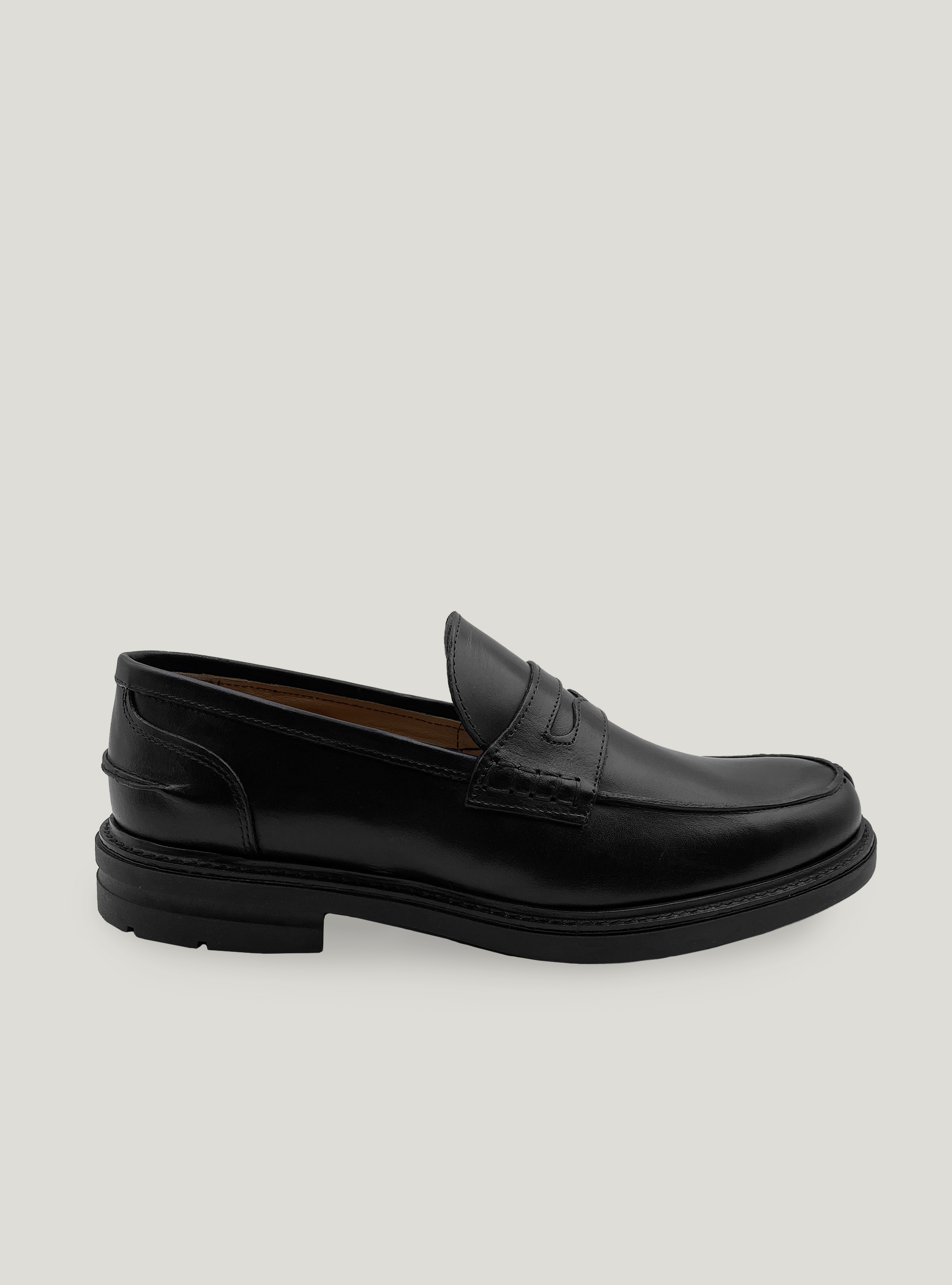 Leather moccasins, BLACK