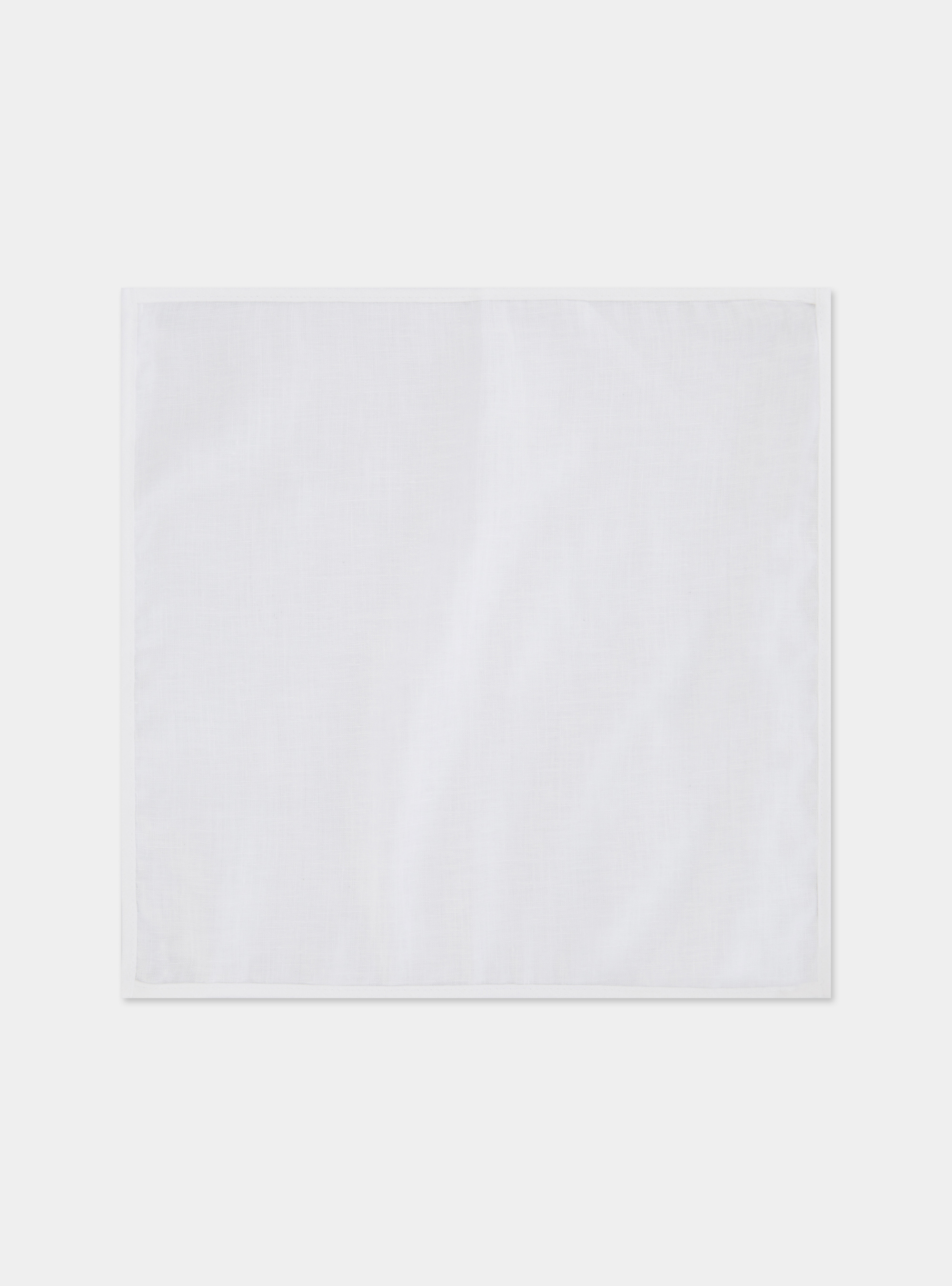 Linen pocket square, WHITE