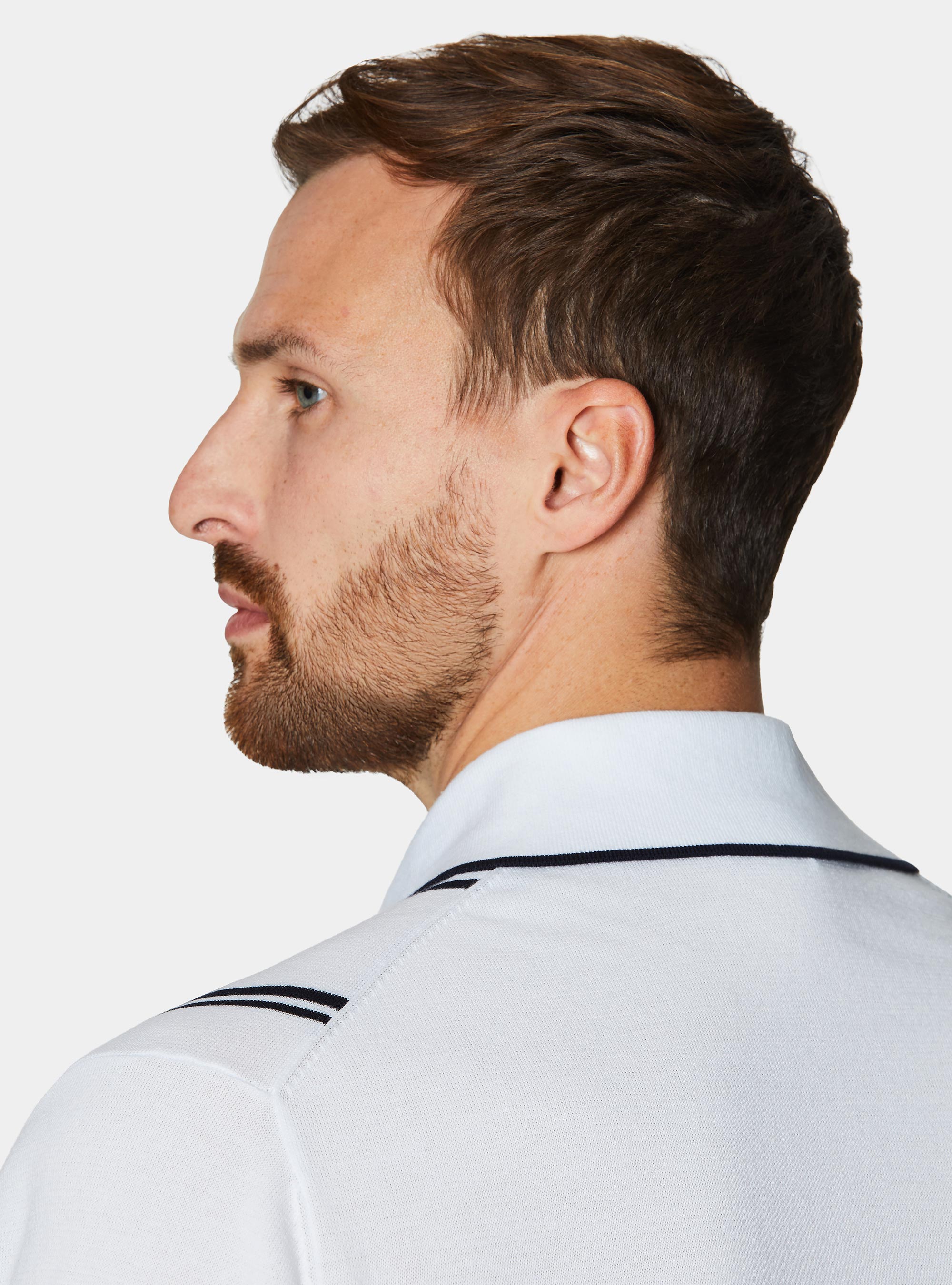 Short-sleeved polo shirt in extra-fine cotton, WHITE