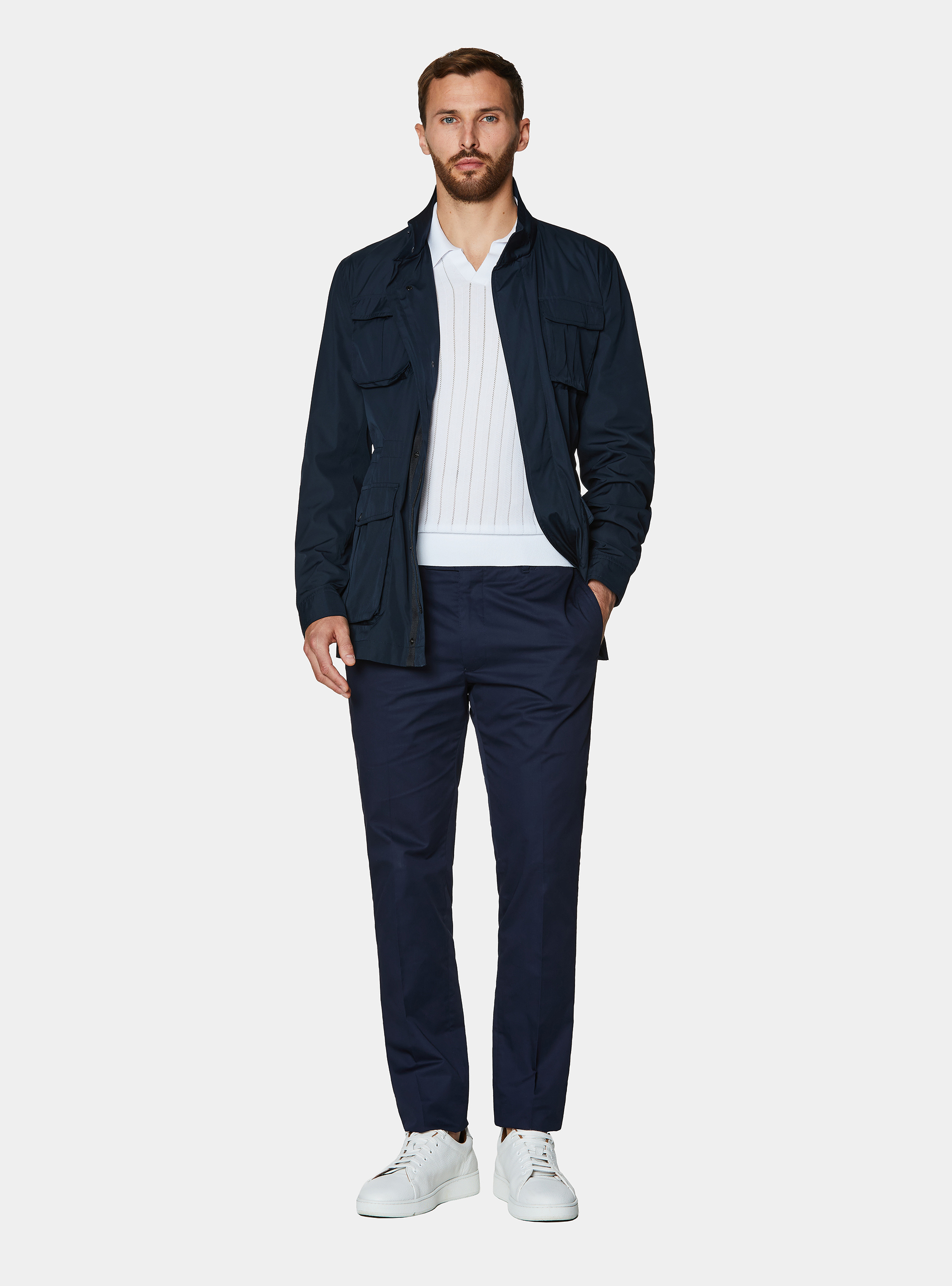 Field jacket in technical fabric, NAVY BLUE