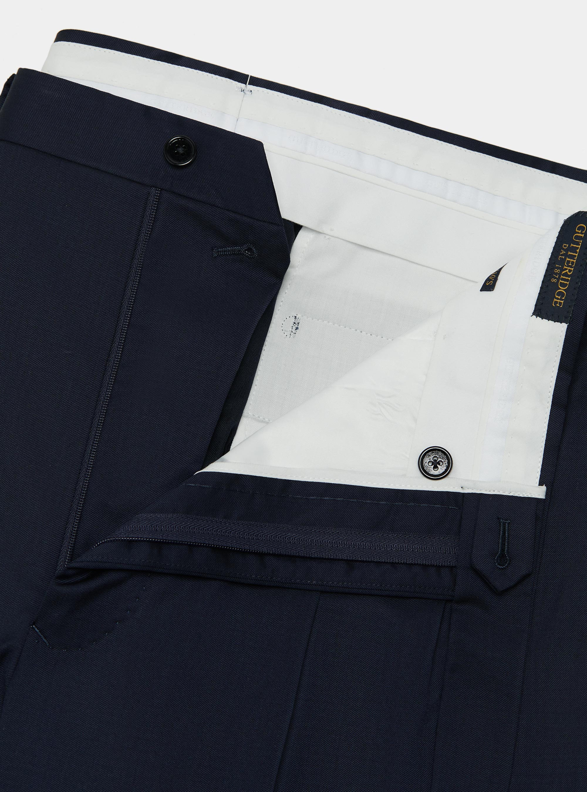 Reda pure wool double pleat trousers, NAVY BLUE