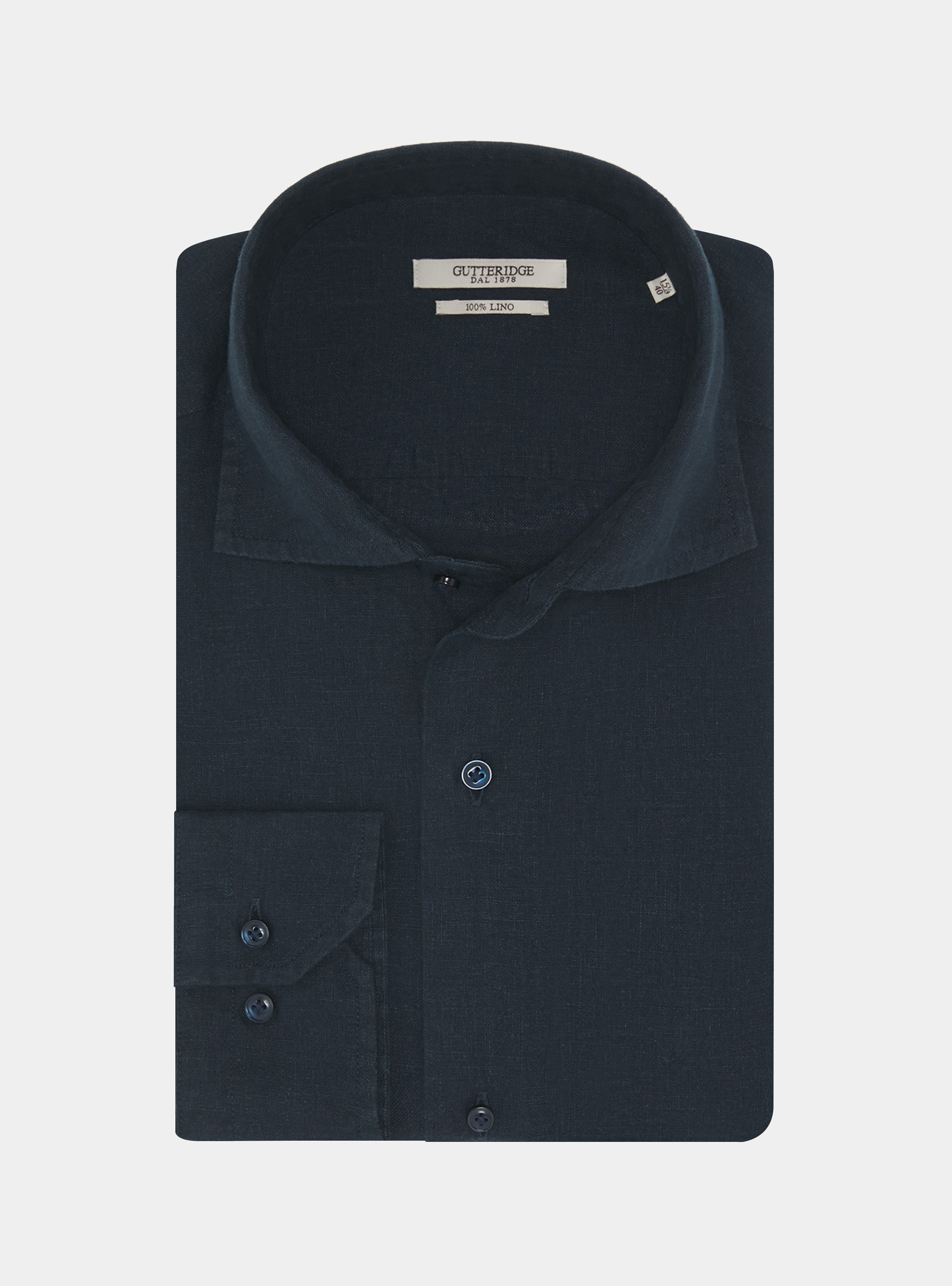 Camicia in puro lino, BLU NAVY
