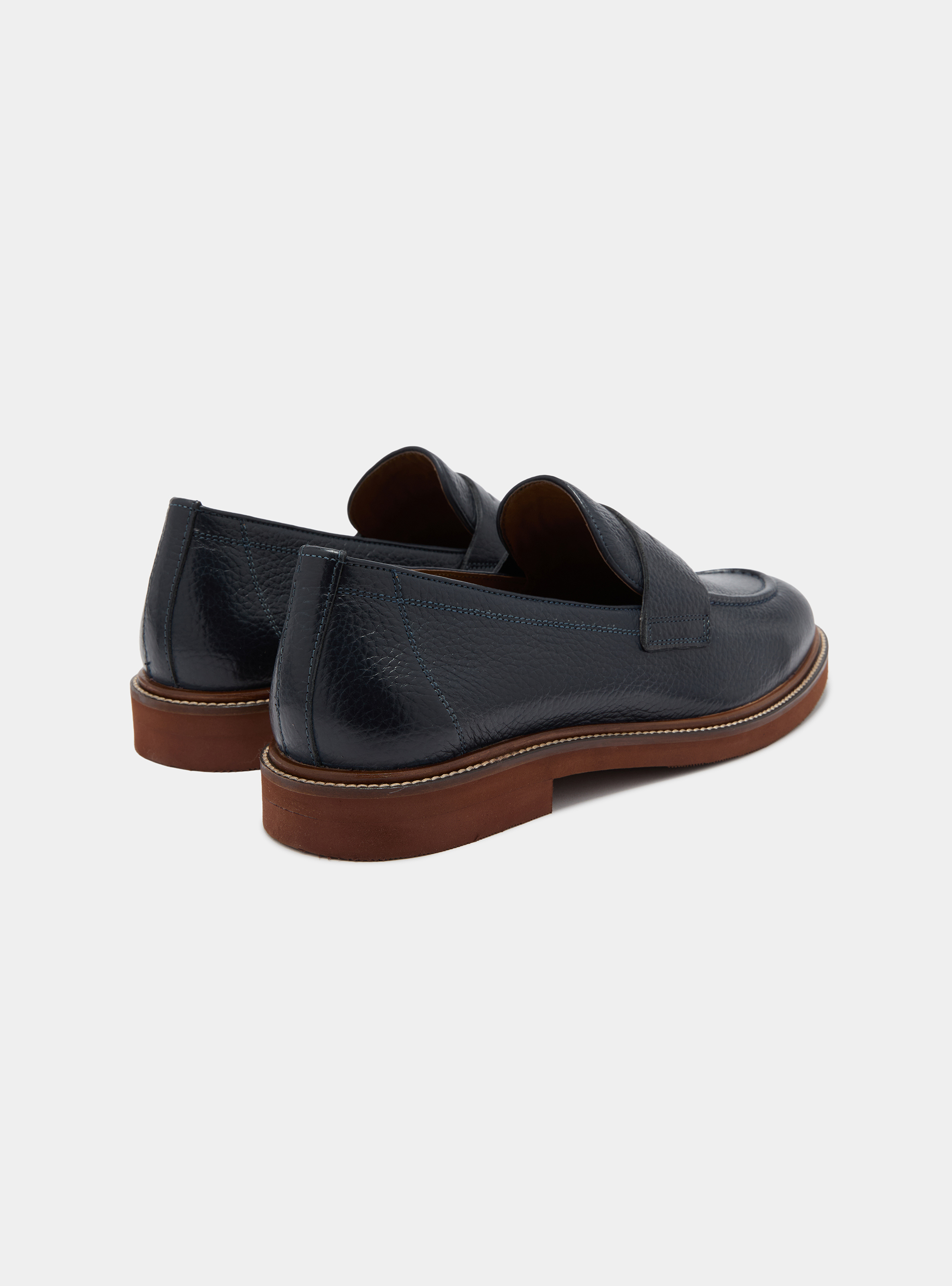 Soft leather loafers, NAVY BLUE