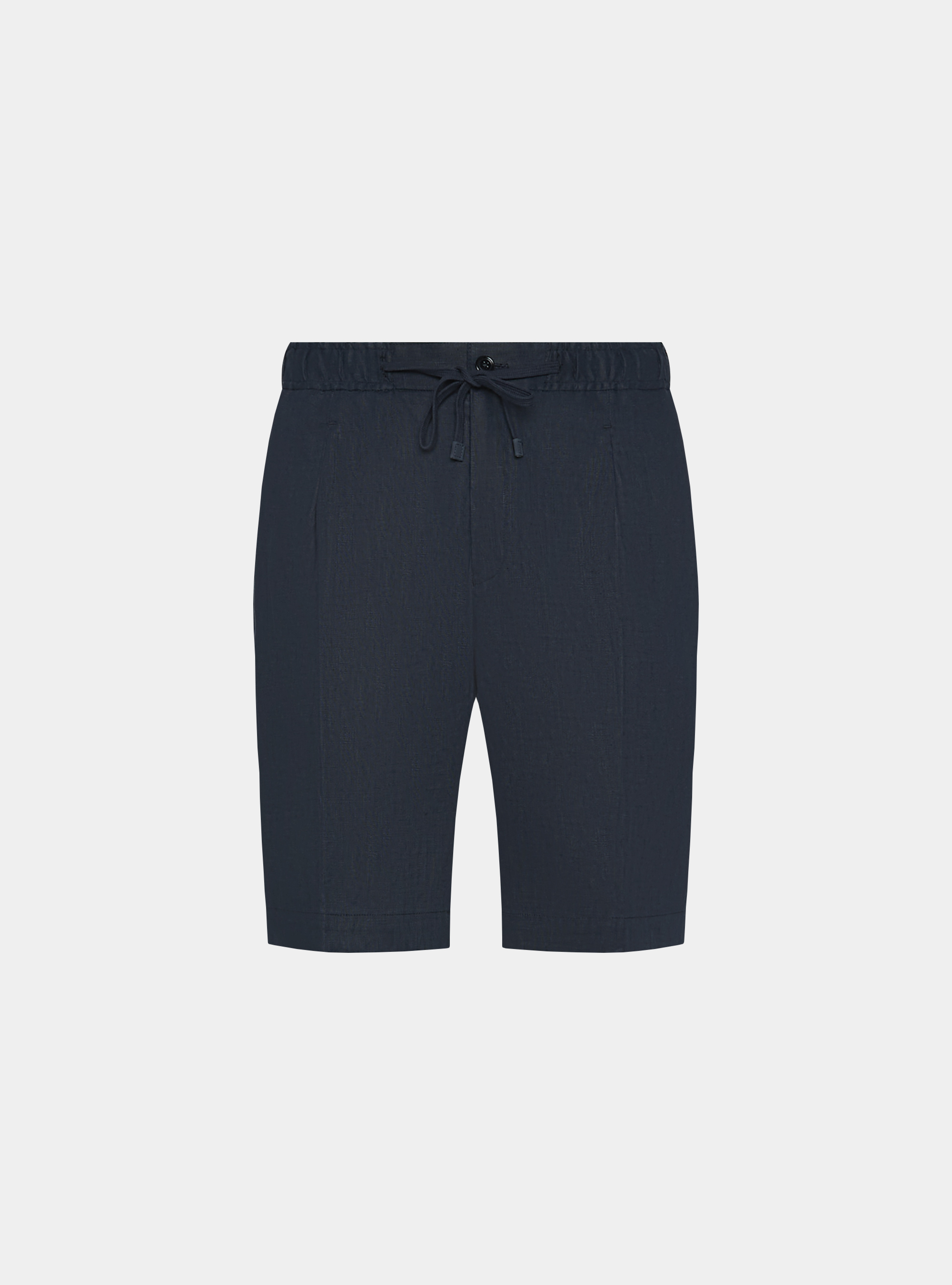 Bermuda in puro lino con elastico, BLU NAVY