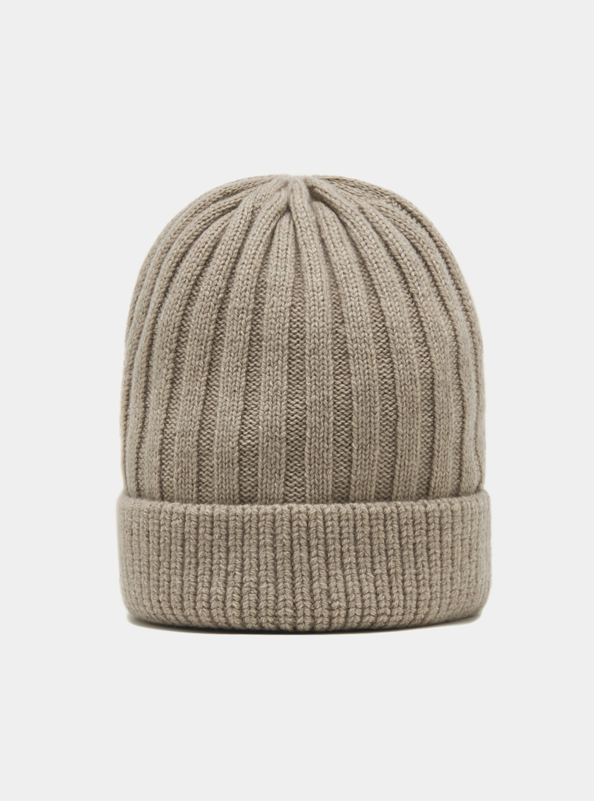 English rib cashmere blend hat, ECRU