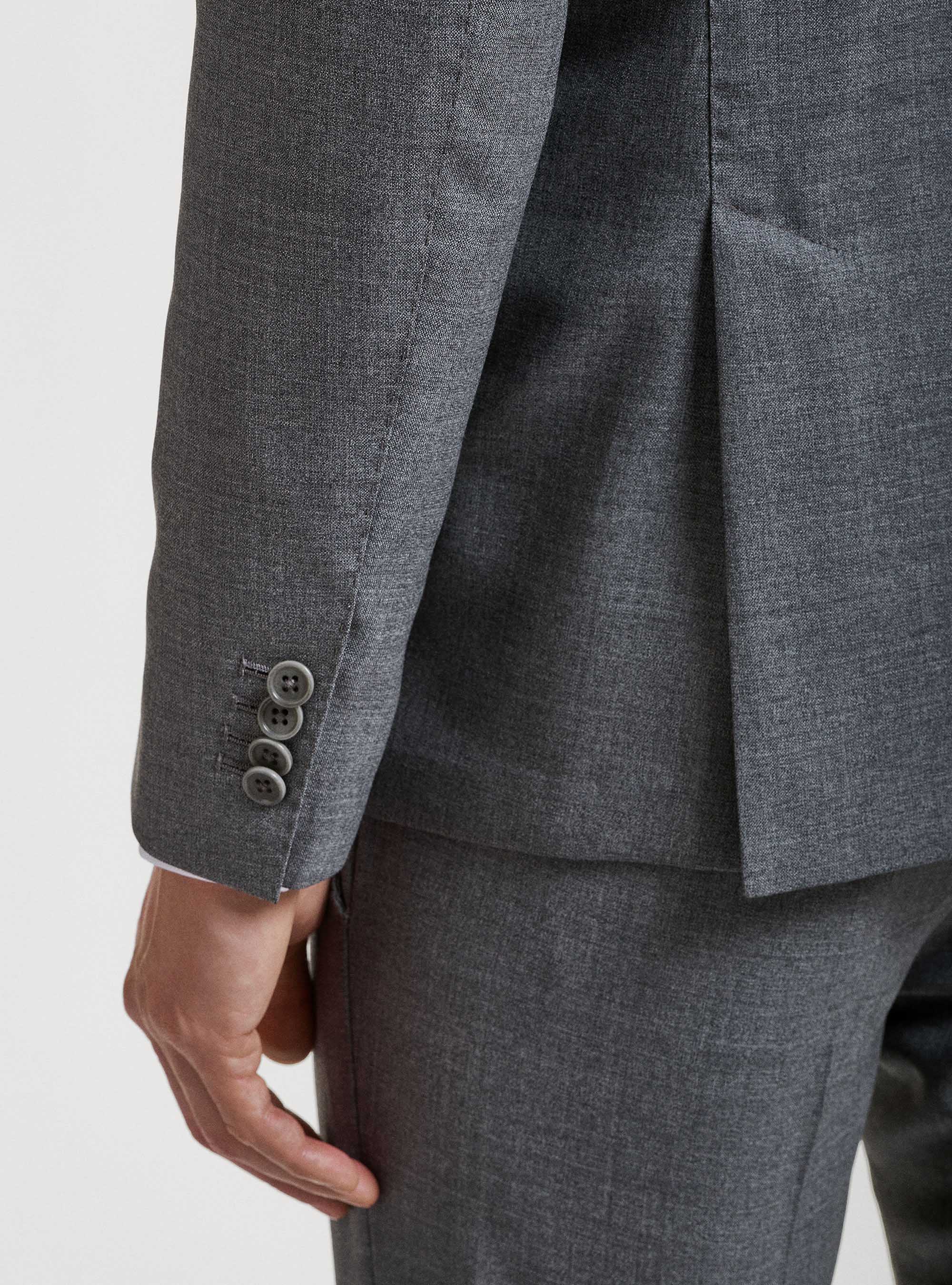 Americana de traje de pura lana Vitale Barberis Canonico, GRIS MARENGO